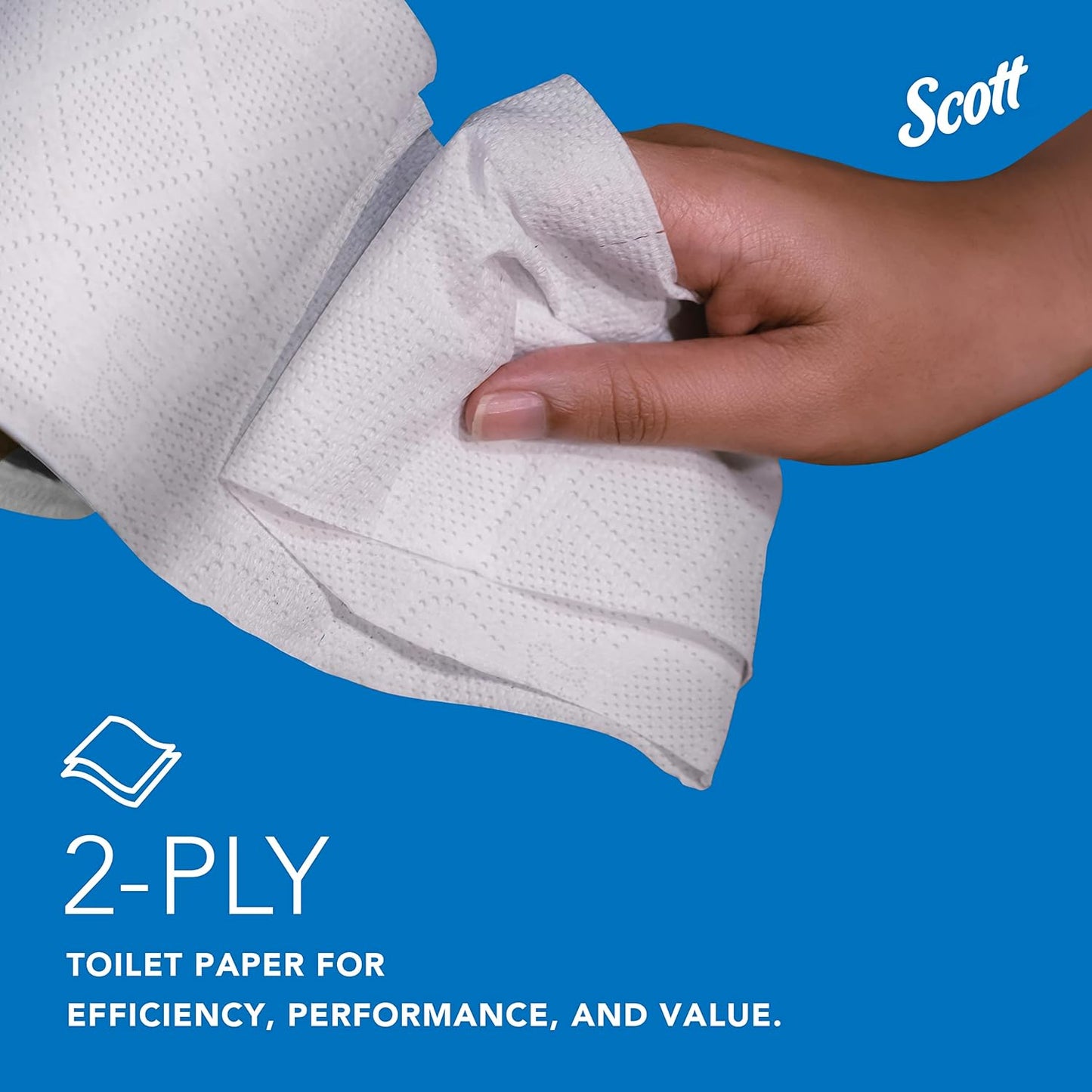 Scott Professional 100% Recycled Fiber Toilet Paper - 2-Ply, Elevated Design, White | 80 Rolls (37,840 Sheets)