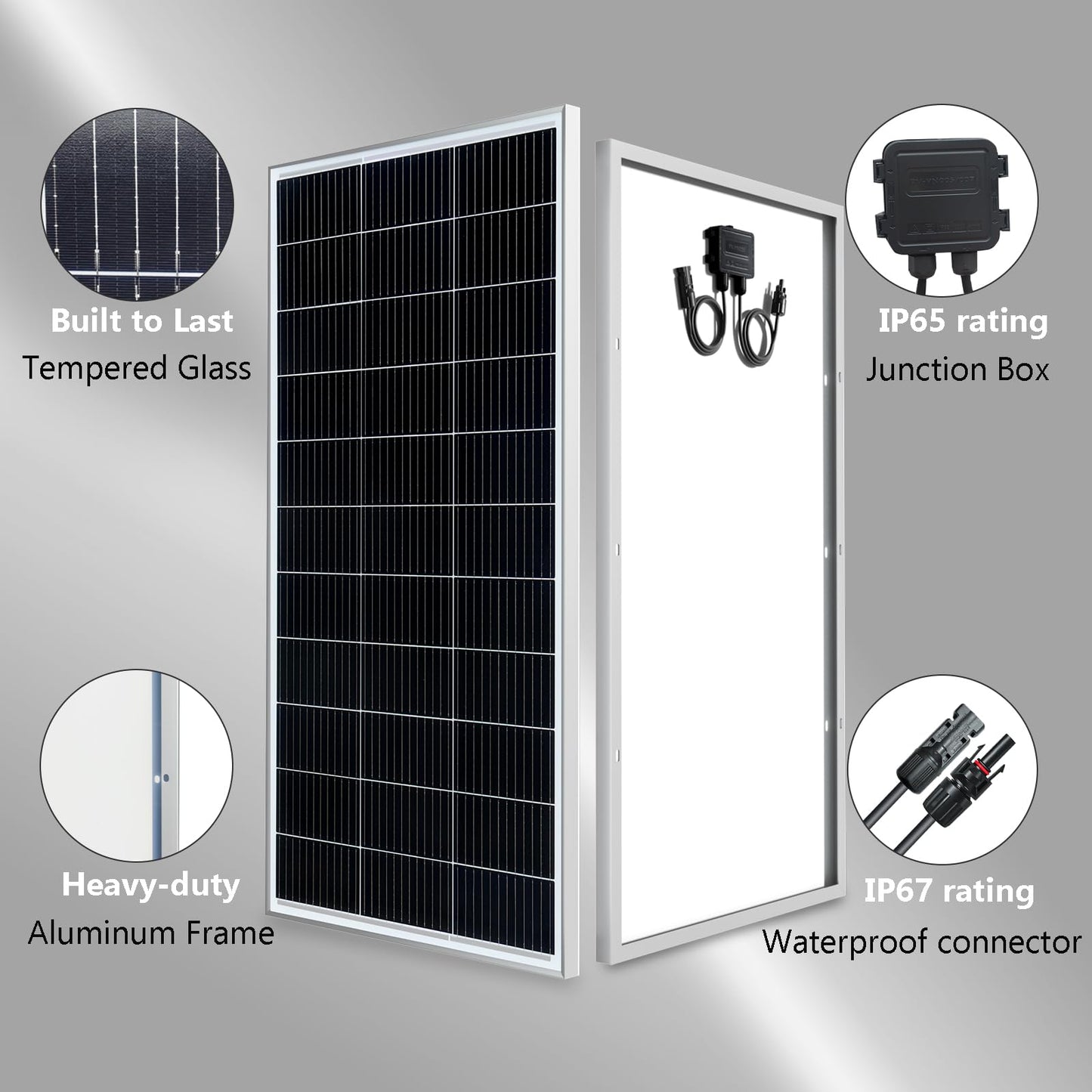 WUZECK 300 Watt 12Volt /24Volt Solar Panel Kit 2X150W Monocrystalline Module 30A Charge Controller for RV, Boats, Trailer, Camper,Off-Grid System (300W Solar kit)