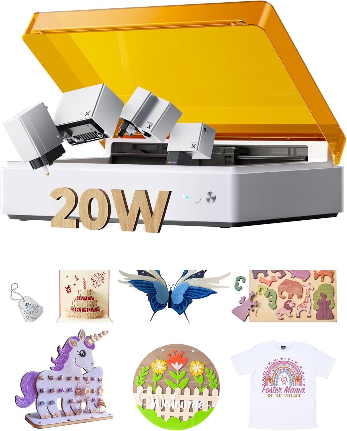 xTool M1 Ultra Laser Engraving Machine, 4-in-1 Craft Machine with 20W Laser Engraver, Inkjet Printing, Blade Cutting, Pen Drawing, Support Rotary Engraving on Tumblers - Basic Bundle