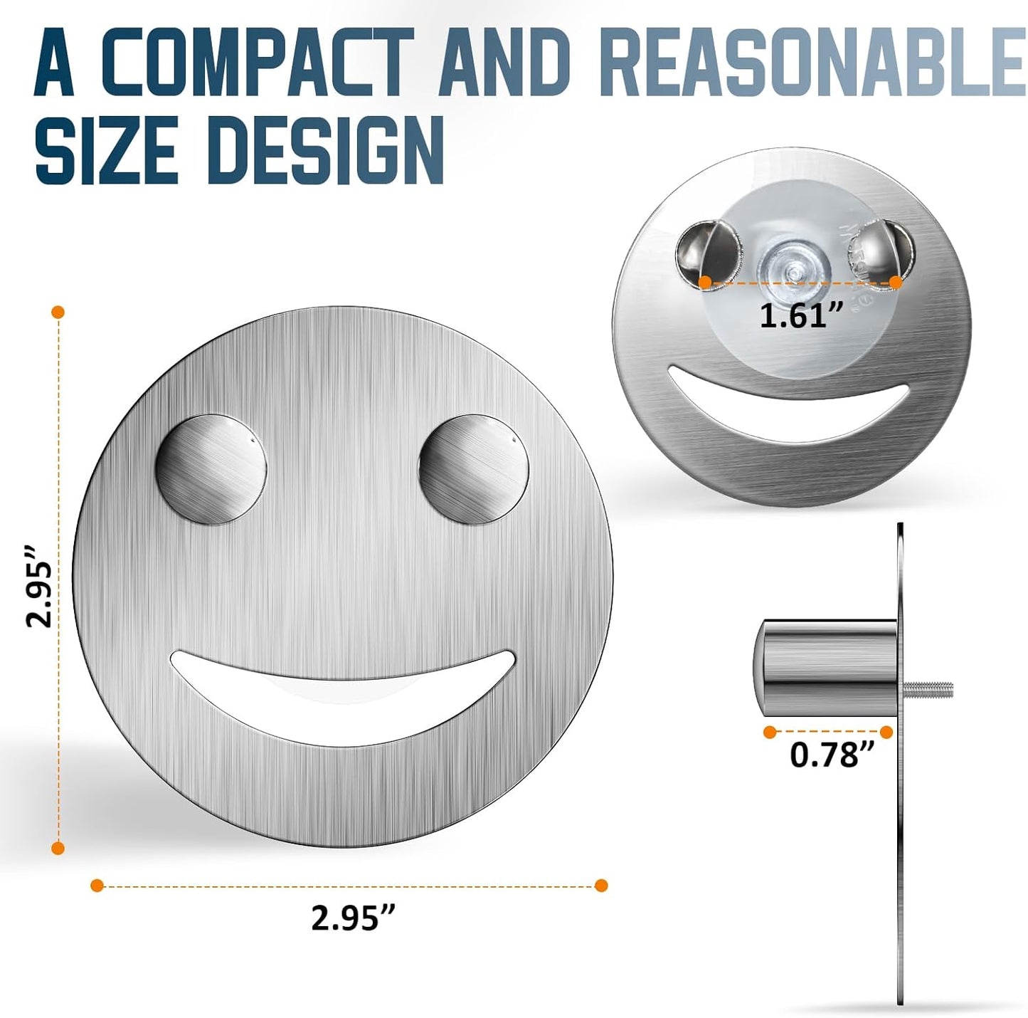 Yoshiky Stainless Steel Smiley Face Dish Sponge Holder - Silver Sink Caddy Organizer with Suction Cup for Kitchen