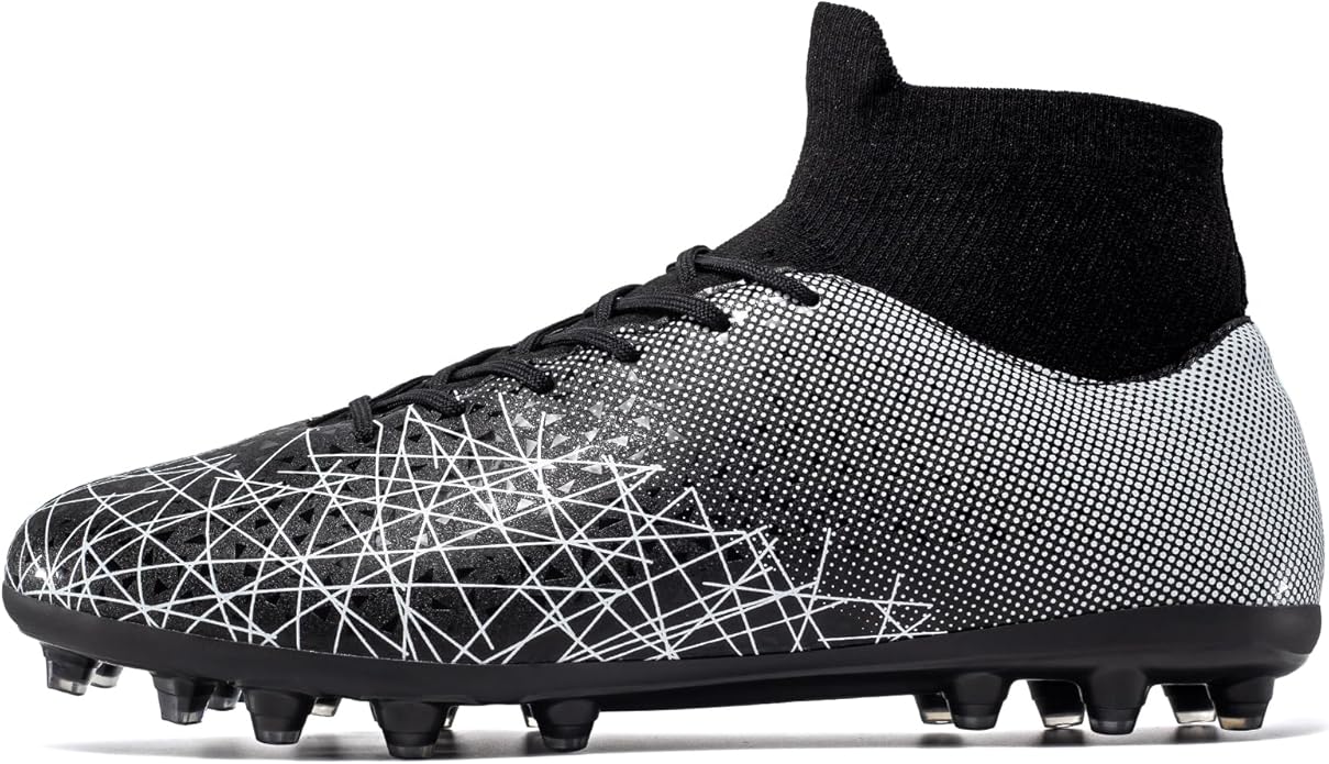 Kids Soccer Cleats High Top Training Youth Football Cleats, Boys Girls Athletic Outdoor
