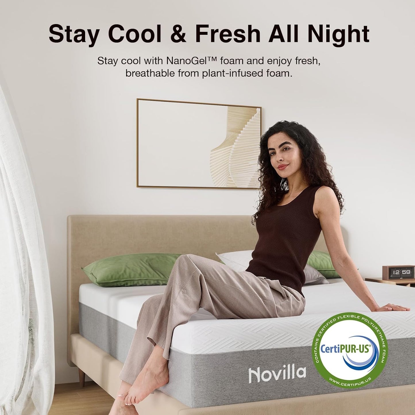Novilla Twin Mattress - 10 Inch Gel Memory Foam for Cool Sleep & Pressure Relief | Medium Plush Design