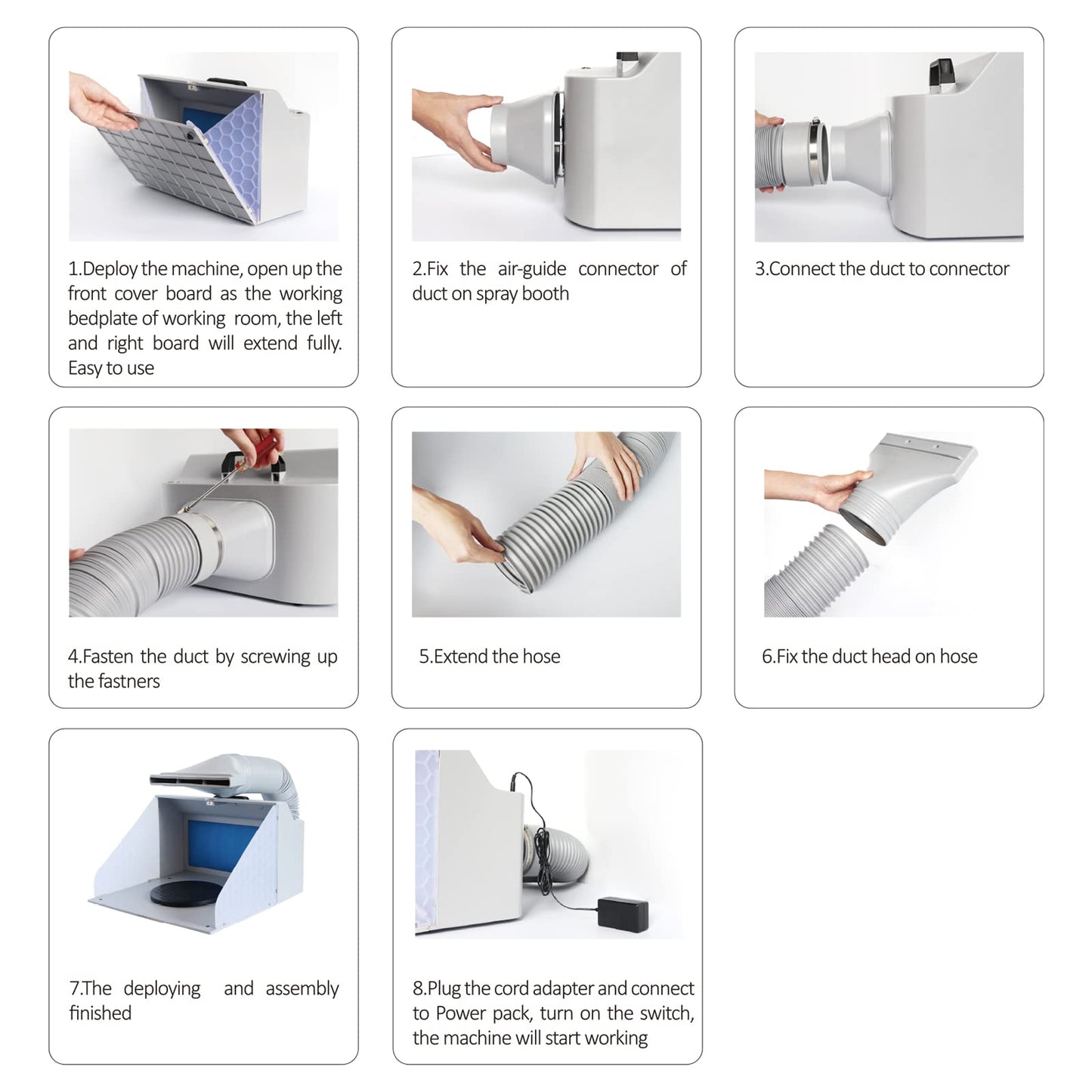 AMTAST Airbrush Spray Booth with Full Transparent Booth High Density Filter Net AMT39