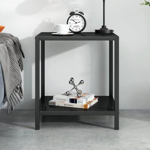 JETO Modern End Table - Stylish 2-Tier Nightstand with Easy Assembly | European Wrought Iron Design
