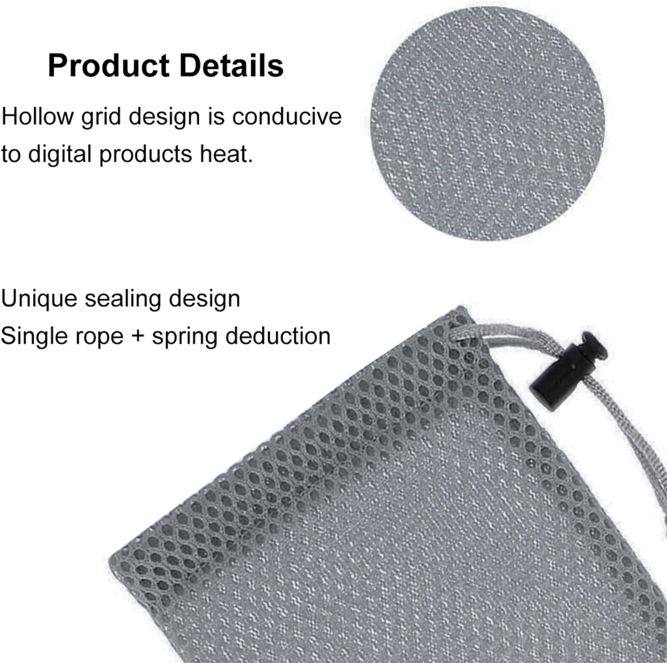 Haweel Pouch Carry Bag, Organizer for Smart Phones/Power Bank/USB Flash Drive/SD Cards and Other Accessories Grey