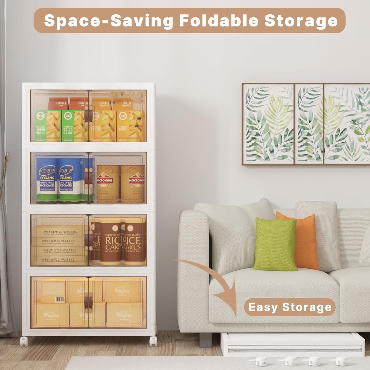 UAMFURI Extra Large Stackable Storage Bins - 480QT/120QT | 4-Pack with Lids & Wheels for Easy Organization