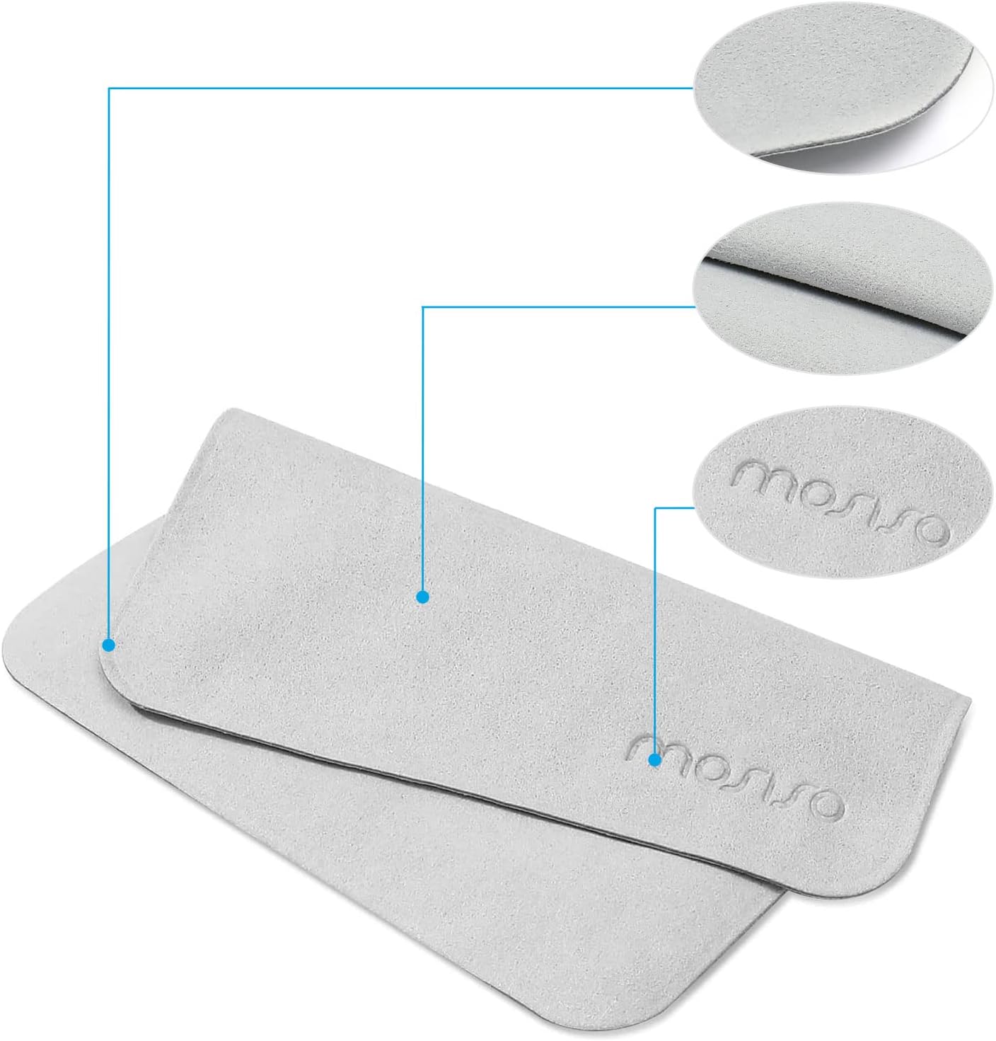 MOSISO 2PCS Polishing Cloth, Soft Microfiber Cloth Electronic Screen Cleaning Cloths Compatible with iPhone,Compatible