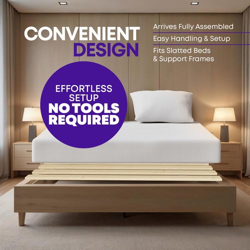 Greaton, Wooden Twin Bed Slats for Support Under Mattress – Replacement Wood Slats for Twin Size Bed Frame – Under Mattress Support Without Extra Height – 3.38 Standard Width