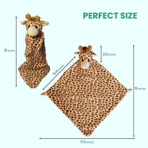 Giraffe Security Blanket - Ultra-Soft Sensory Comfort Lovey for Babies | Breathable & Machine Washable