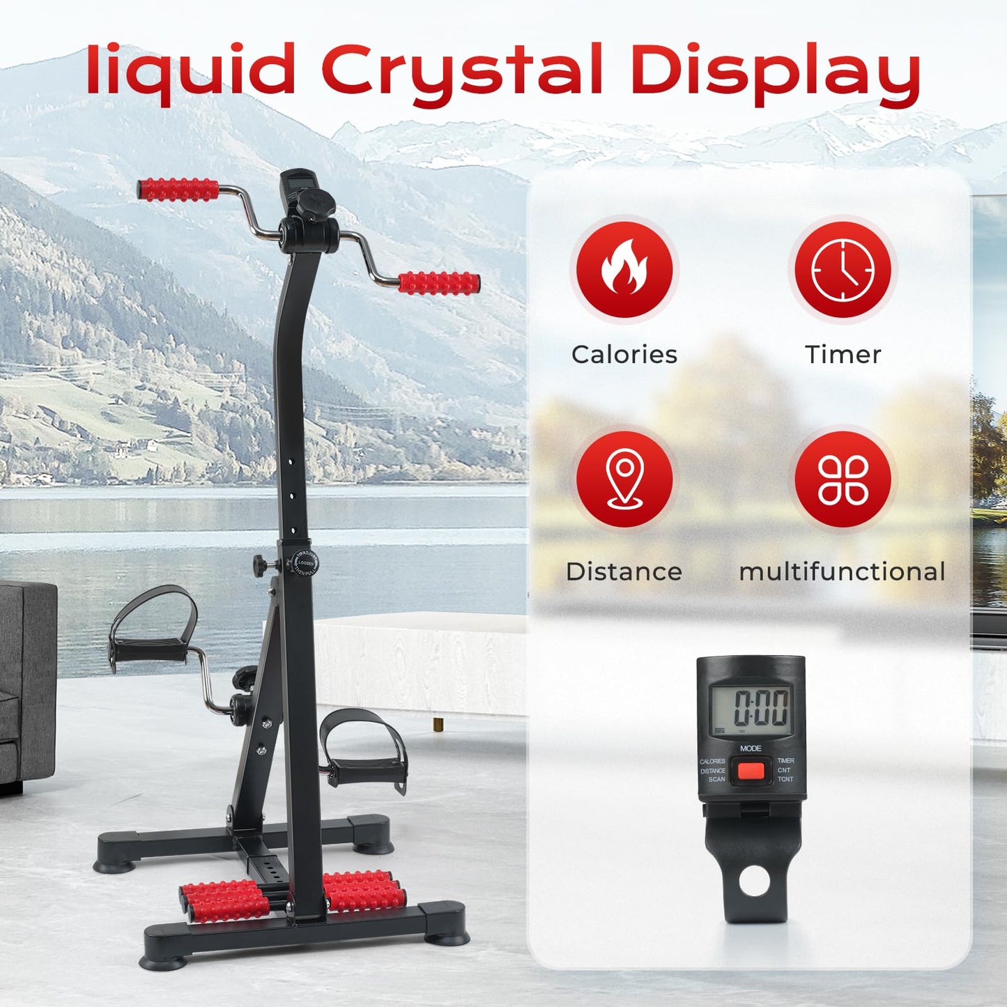 ZIDAFIT Adjustable Pedal Exerciser Bike for Seniors - Hand Arm Leg and Knee Therapy, Stroke Recovery, Portable Fitness Equipment for Total Body Workout - Great Gift for Elderly Rehab