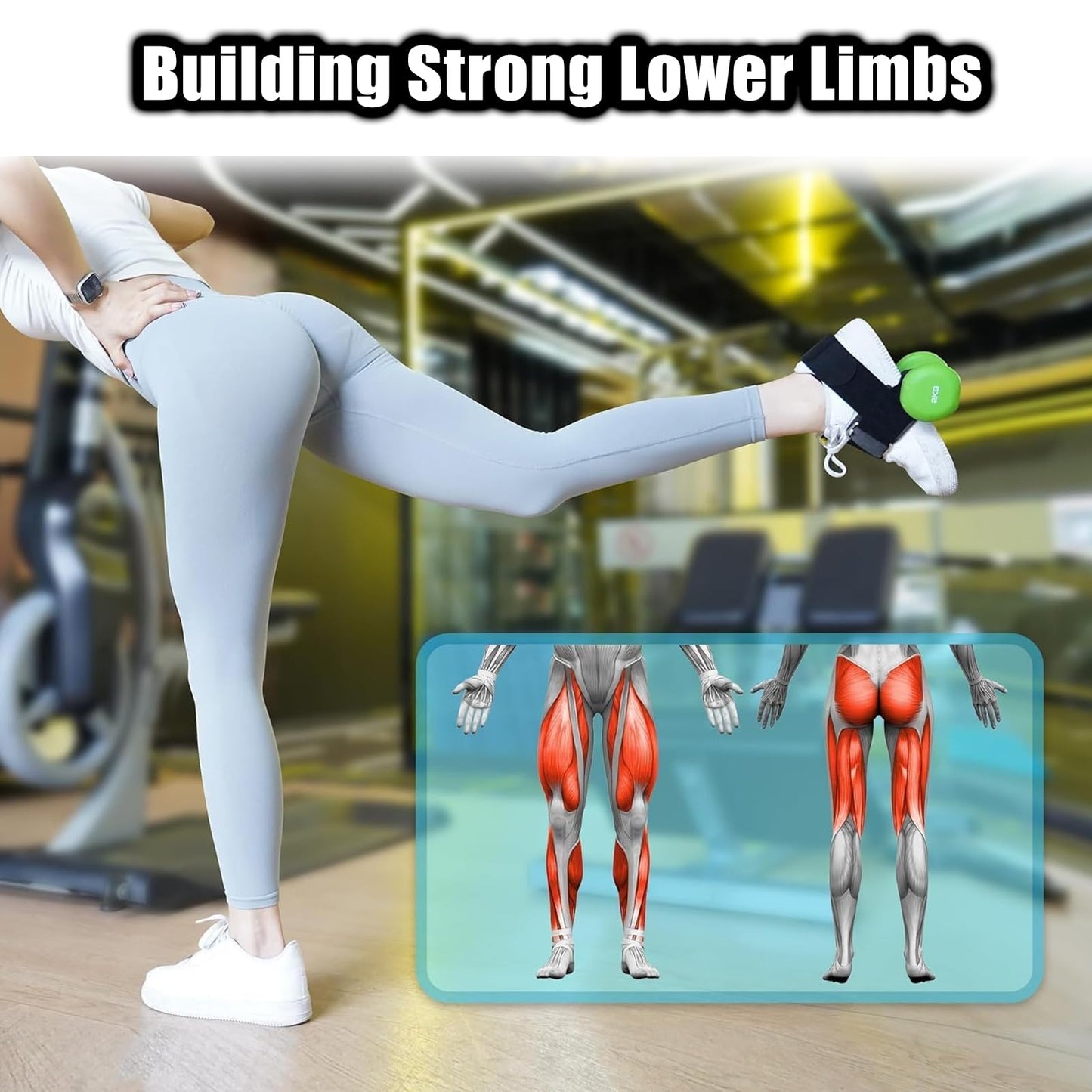 Dumbbell Foot Attachment, Tibialis Trainer, Adjustable Ankle Weights, Leg Workouts at Home for Hip Flexors,Ankle Straps for Weight Lifting,Shin Splint,Hamstring Curls,Leg extensions,Home Gym Equipment.