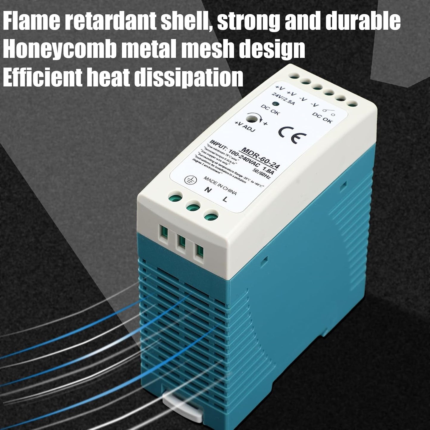 2 24vdc 24v 2.5a 60w 100-240vac, 24vdc, 50/60hz) Yexiya Pcs Power Supply Din Rail Power Supply Mdr Din Rail Dual Output