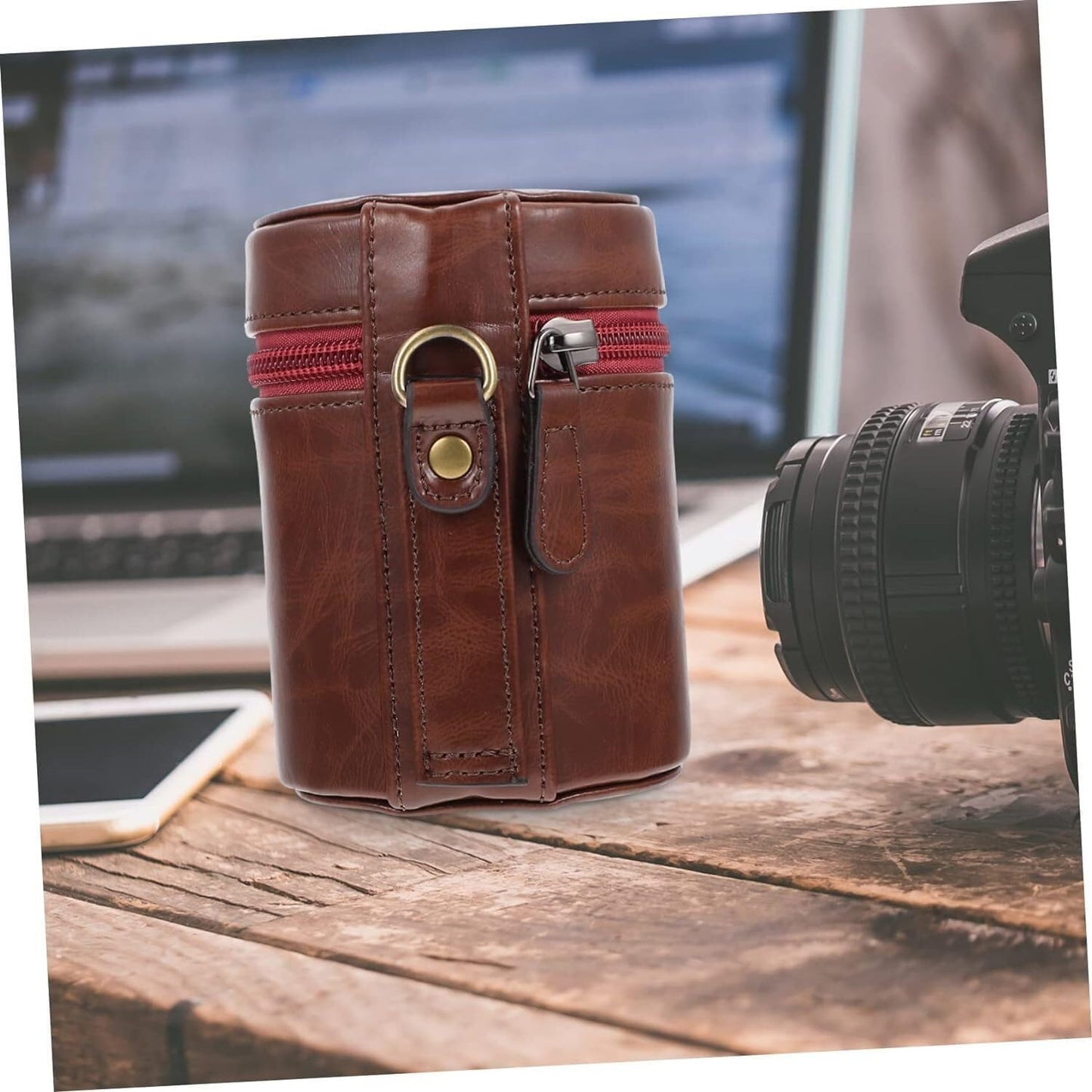 UCCKEYI Zipper Lens Case Lens Pouch Bag with Protective Spacer pad Fit for DSLR Camera Lens Compatible with Canon