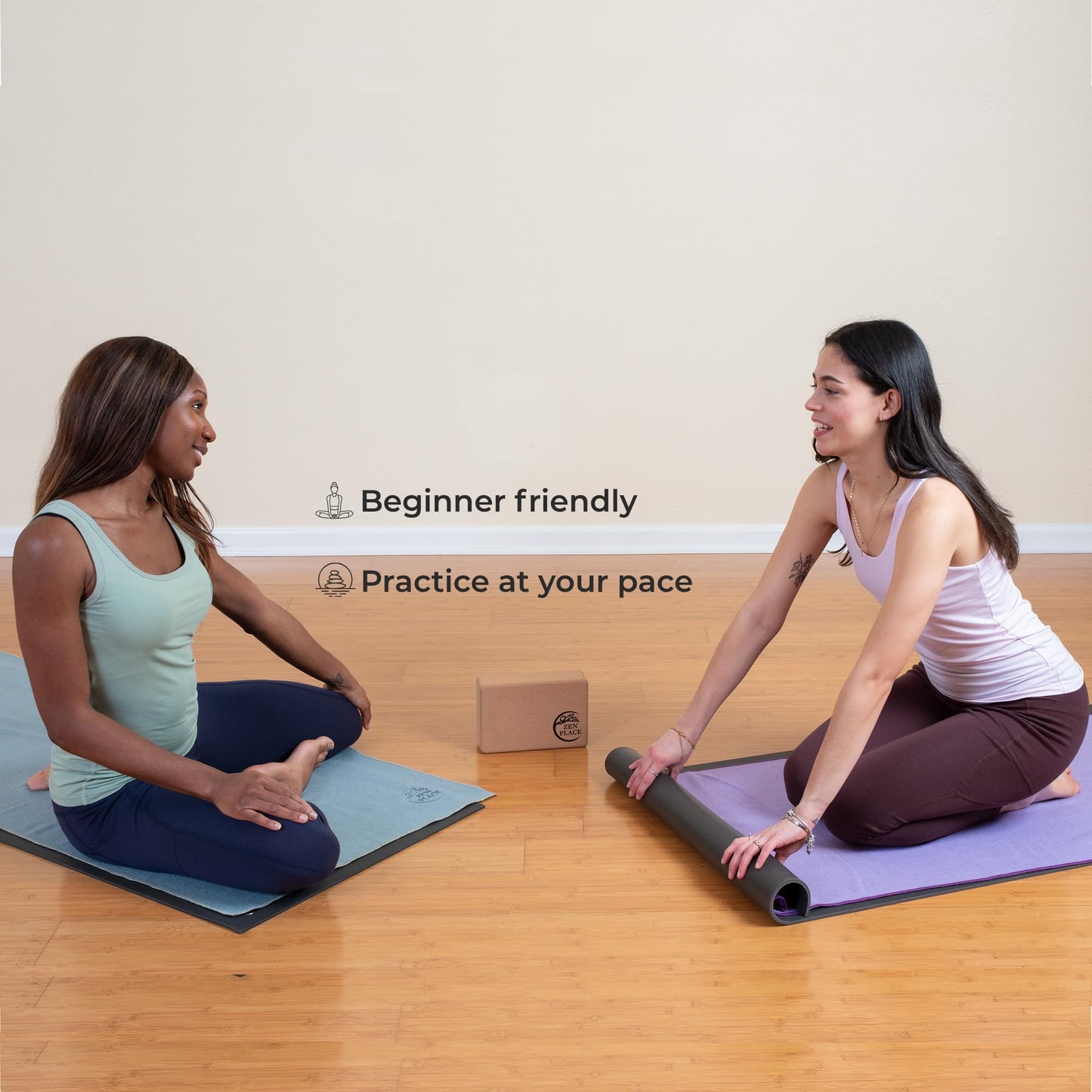 Zen Place Cork Yoga Blocks 2 Pack – High Density Natural Cork Blocks for Yoga, Pilates, Stretching, Balance & Flexibility
