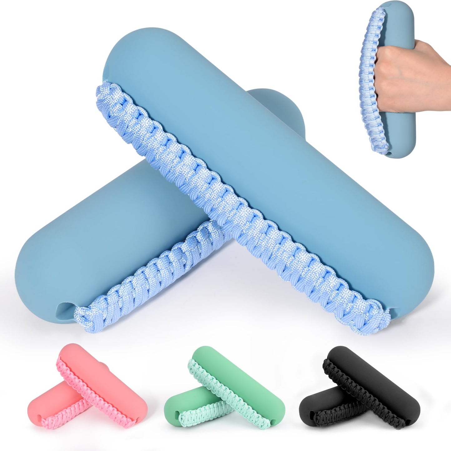 Hikeen Hand Weights Set for Women Men, Soft Dumbbells of 2 (3lb Each), Walking Weight with Hand Strap for Aerobics, Jogging, Running(Blue,6lb sets)