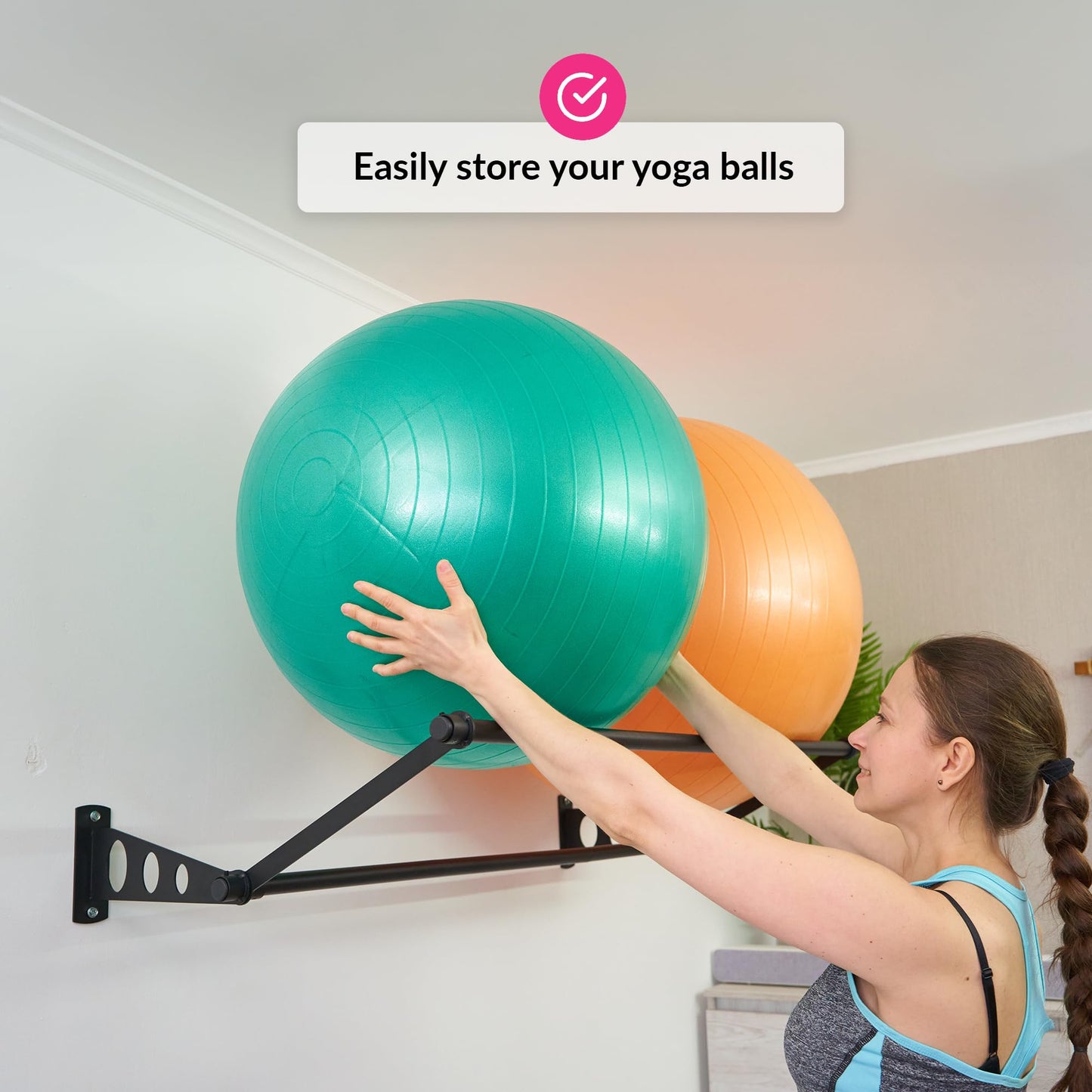 ODOXIA Exercise Ball Holder | Organize Your Space | Wall Mounted Rack | Yoga Ball Holder | Exercise Wall Mount | Fitness Therapy & Stability Rack | for Gyms, Studios, Home Gyms