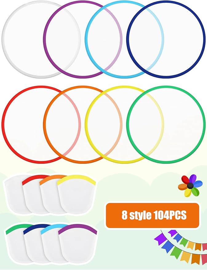 Gejoy Foldable Flying Disc Fans Bulk with Bags 9.8 Inch DIY Sublimation Handheld Cooling Fan Beach Flying Disc for Summer Outdoor Games Activities Birthday Wedding Party Favors