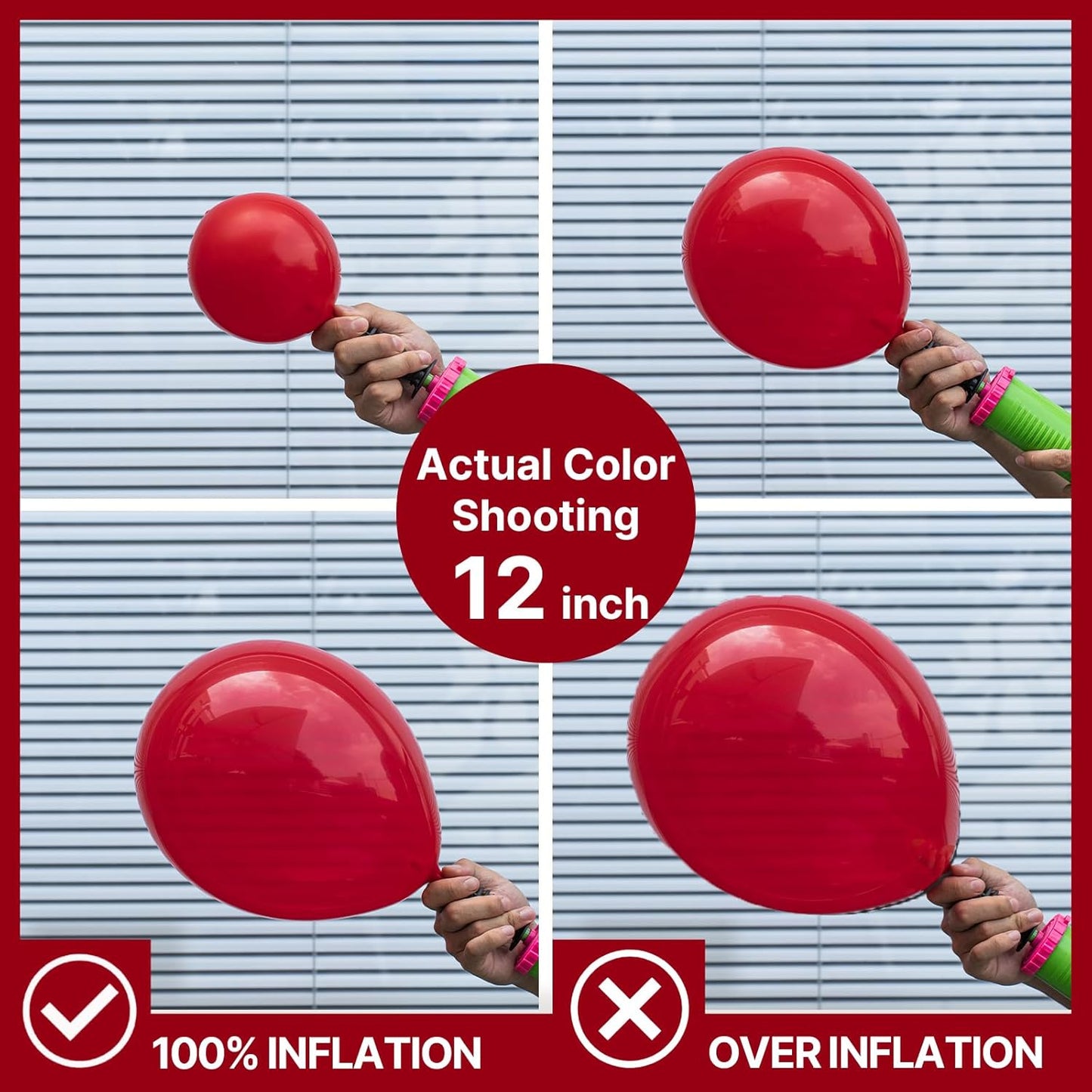 PartyWoo Maroon Balloons - 100 Pcs Dark Red Burgundy Arch Kit | Various Sizes for Graduation & Weddings