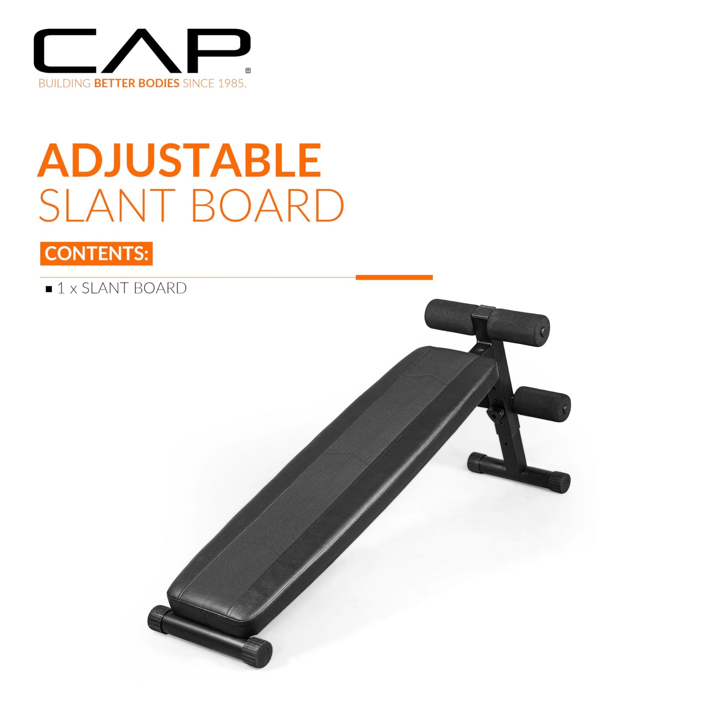 CAP Barbell Sit Up Bench – Adjustable Decline Ab Bench for Home Gym – Multi-Purpose Slant Board for Core Strength, Sit-Ups, and Full-Body Workouts