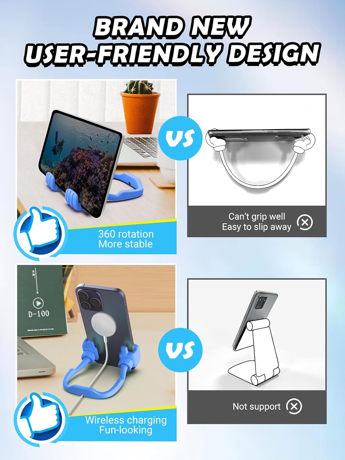 CALDEVER Gifts for Teens Boys Girls Mom Gift for Mothers Day Cell Phone Stand: Upgrade Adjustable Thumbs Up Lazy Phone