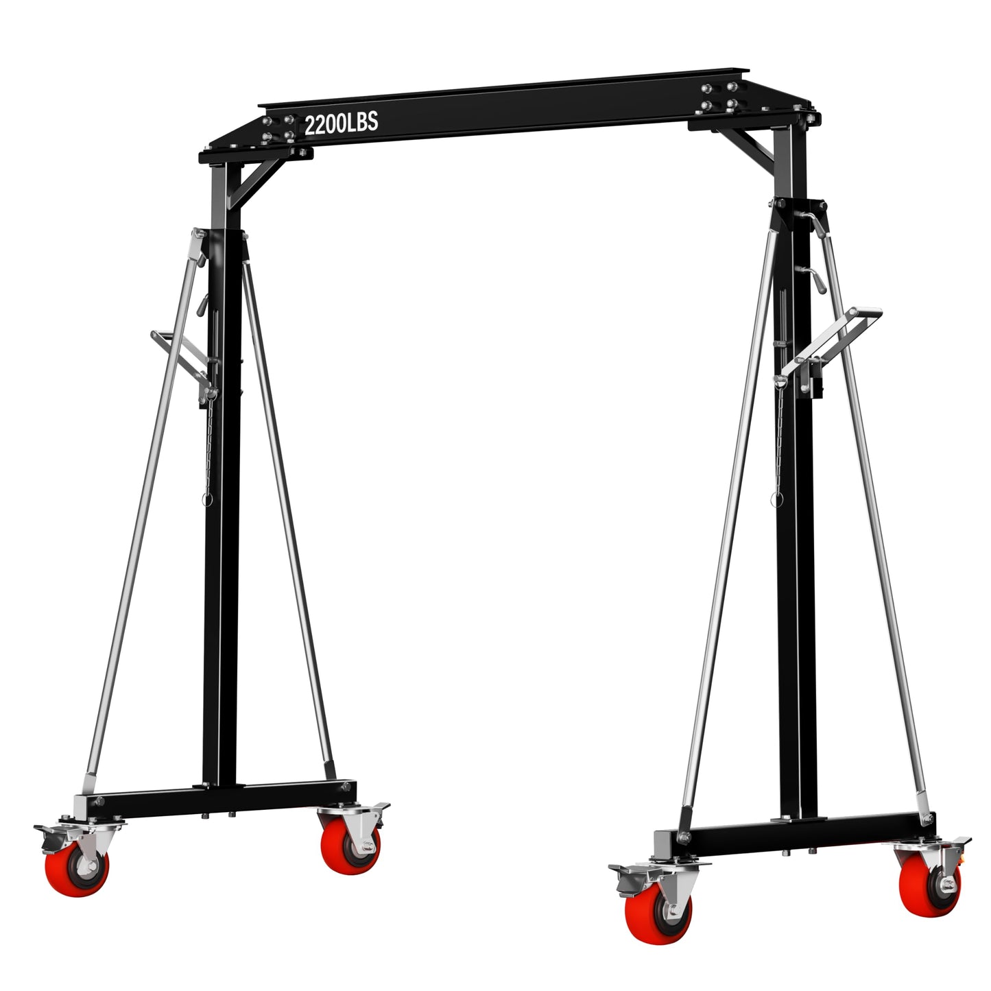 SILVEL Gantry Crane 1 Ton MAX3000LBS, Adjustable Height 8.53 to 12.47ft with Triangle Base, Portable I-Beam Hoist for Factory, Warehouse, Auto Repair & Construction, Black
