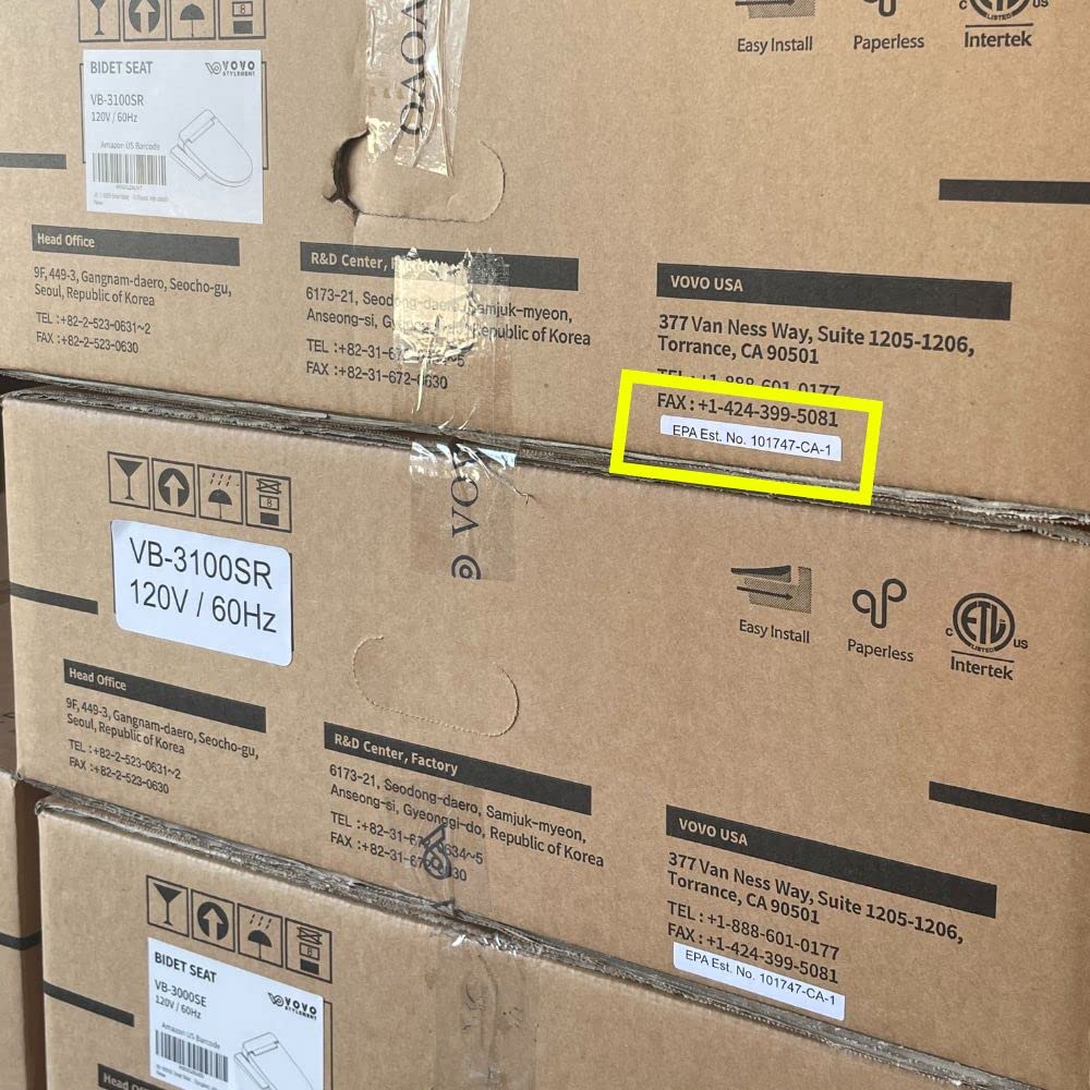 VOVO STYLEMENT TCB-8100W Smart Toilet for bathrooms, Elongated One Piece Toilet, 1.12 GPF, Auto Dual Flush, ADA Chair Height, Heated Seat, Made in Korea