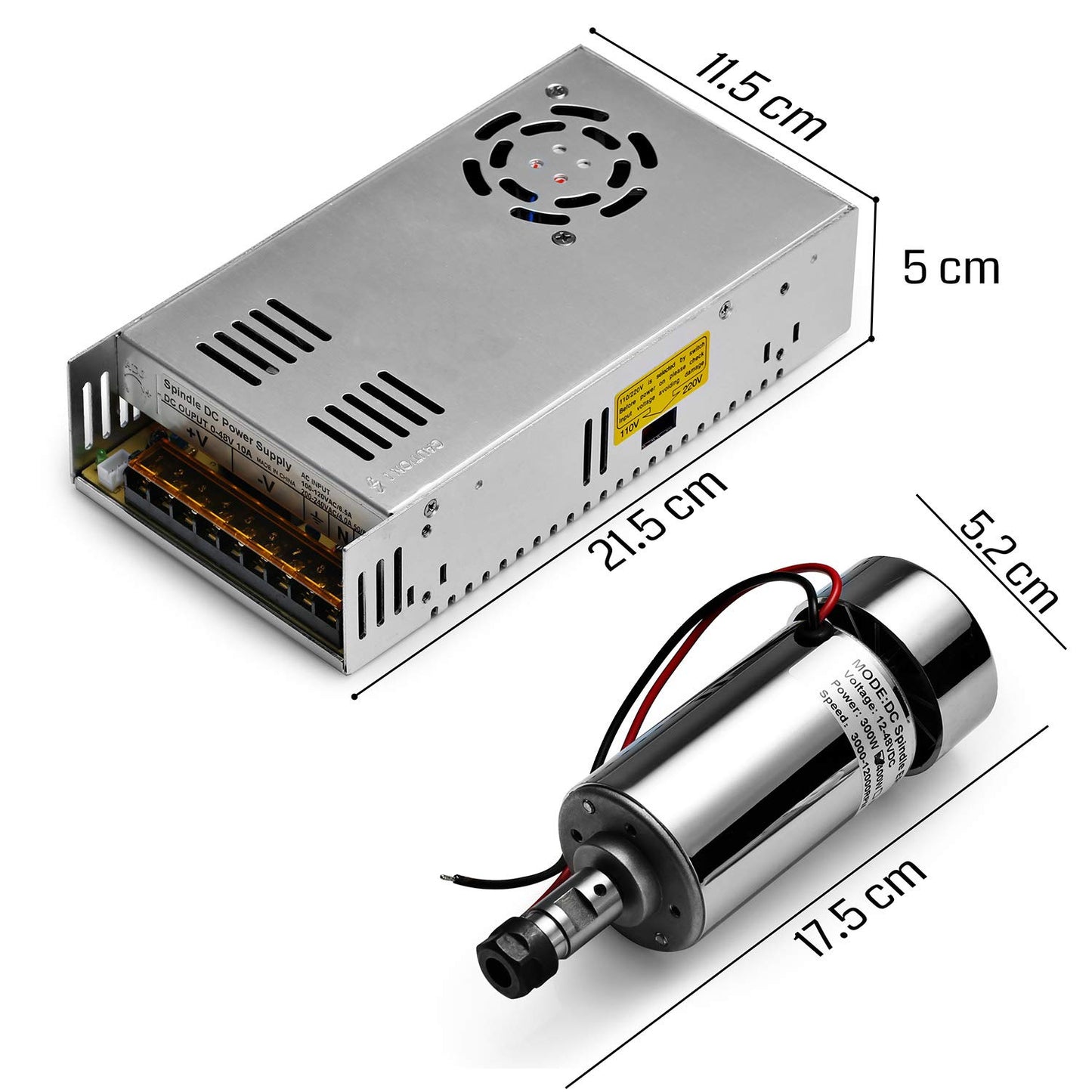 Genmitsu CNC Router Machine 4040-PRO for Woodworking + Air-Cooled 300W Brush DC Spindle Motor
