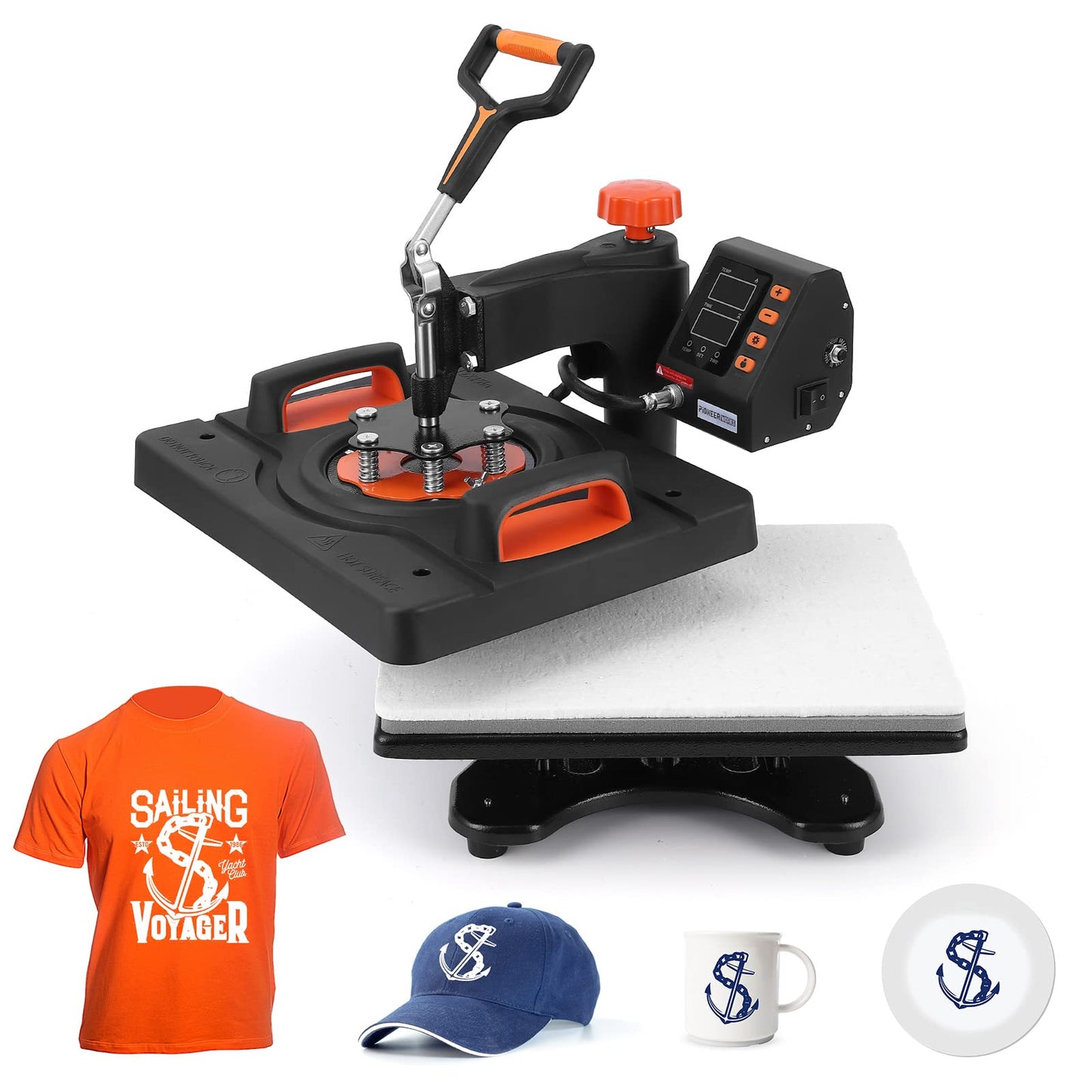 Heat Press Machine 12 x 15 inch, 6 in 1 Professional Heat Press Machines for T-Shirts, Caps, Tumbler, Mug Digital Industrial Sublimation 360-degree Rotation Multiful Heat Press Printing Machine