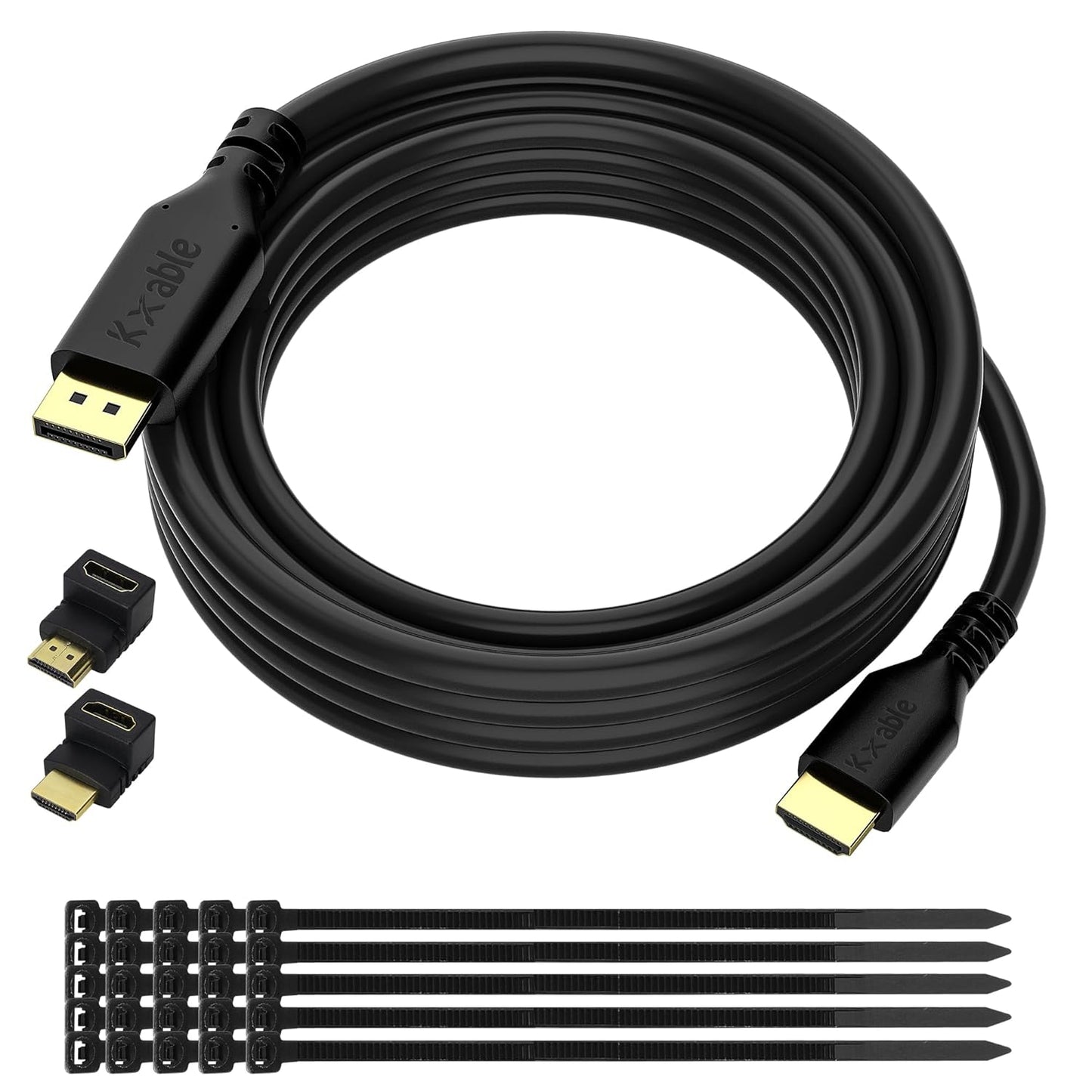 4K 20 2 25 DisplayPort to HDMI Cable FT, DP to HDMI Male Video UHD Cable, Uni-Directional Cord, for PC, Desktop