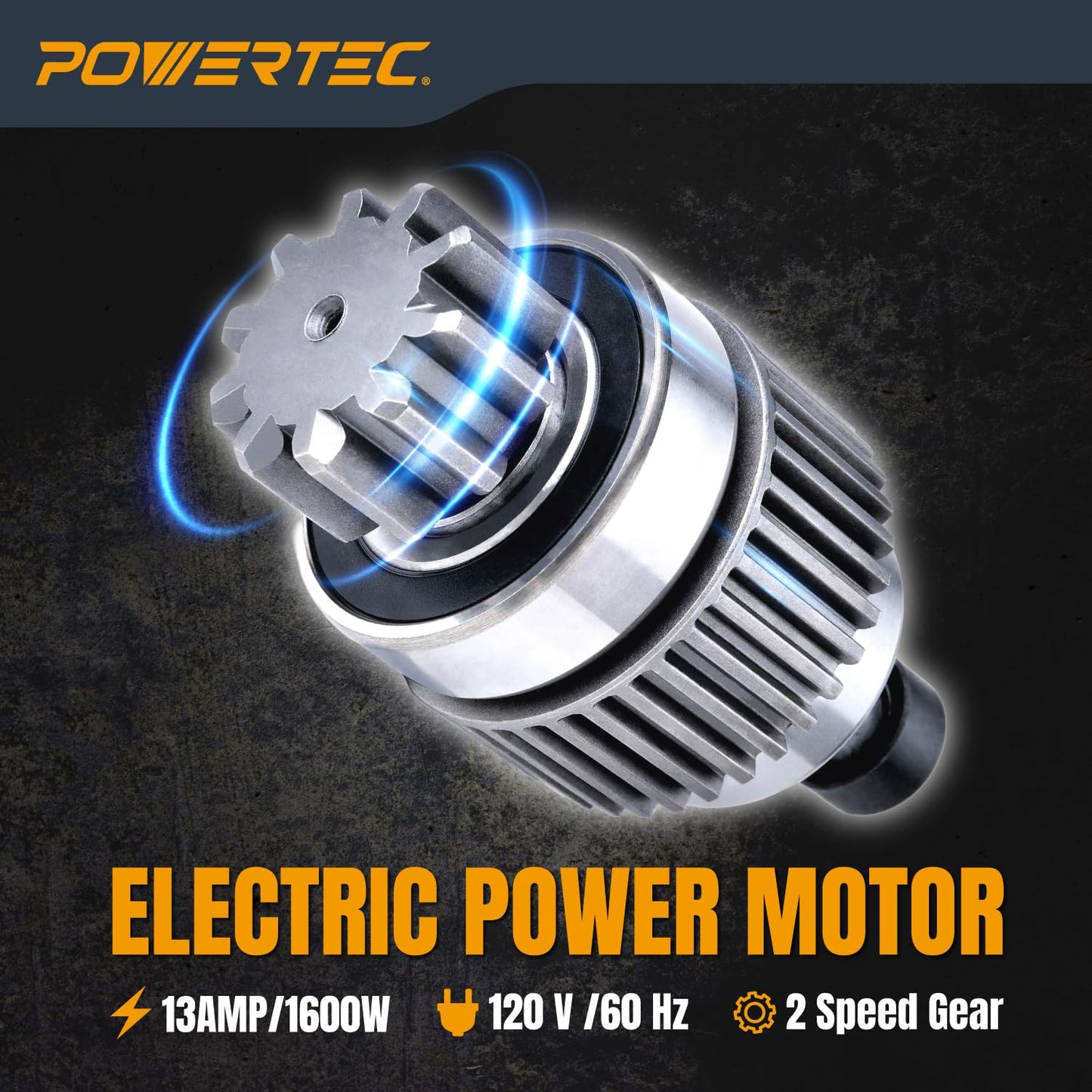 POWERTEC Electric Mortar Mixer – 13AMP/1600W Dual Handheld Cement Mixer with 2-Speed Control, 3-Blade Spiral Paddle & Accessories – Ideal for Mortar, Concrete, Epoxy & Paint (MR1680)