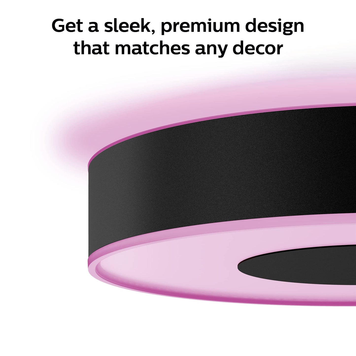 Philips Hue Infuse Medium Ceiling Lamp, Black - White and Color Ambiance Color-Changing Smart LED Light - 1 Pack - Control with Hue App - Compatible with Alexa, Google Assistant, and Apple Homekit