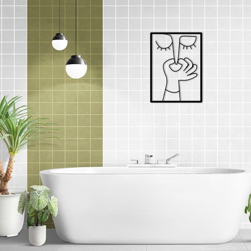Goodangie00 Wall Art - Humorous Black Toilet Sign for Modern Bathroom Decor | 11.8" Hanging Artwork