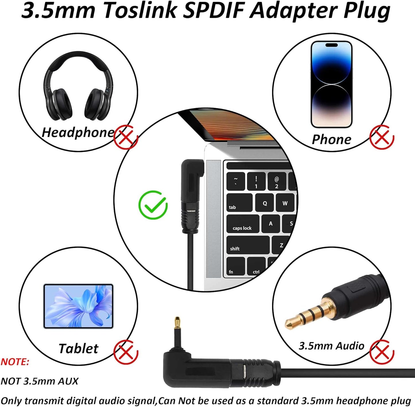 YARCHONN 90 3.5mm 4pcs Mini Toslink Adapter Digital Fiber Optical Audio Female to Degree Jack Mini Toslink Right Angle