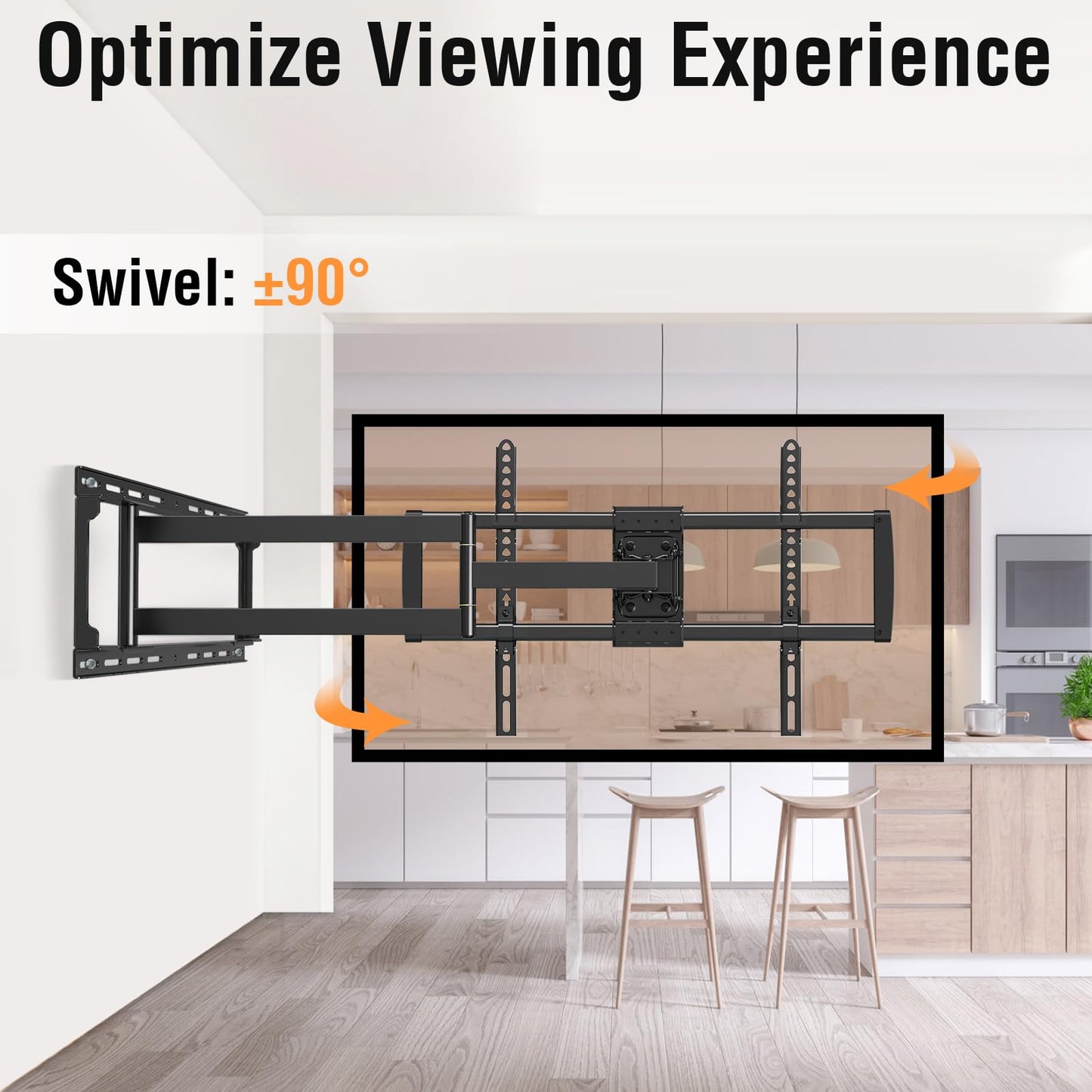 ELIVED Long Arm TV Mount for Most 37-75 Inch tv, Full Motion Wall Bracket with 29.5 inch Long Extension Articulating TV Wall Mount, Max VESA 600x400mm, Holds up to 88lbs, fits Wood Studs 12"-24".