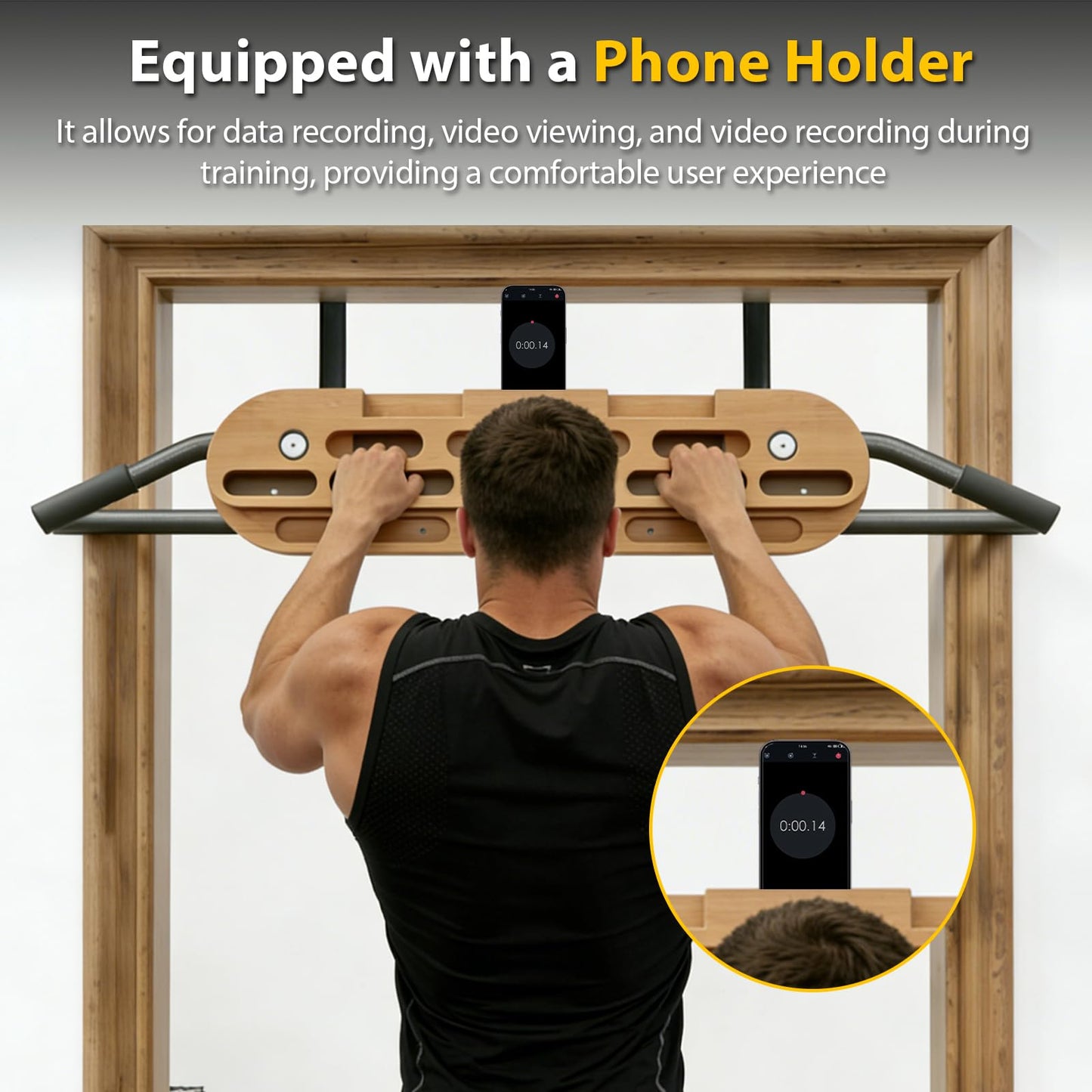 Katywixu 2 in 1 Hang Board Rock Climbing Hangboard with Door Way Pull Up Bar, Multifunctional, Fit for Rock Climbing Training & Pull-Ups, Including Jugs, Pinches, Pockets, Edges & Slopes