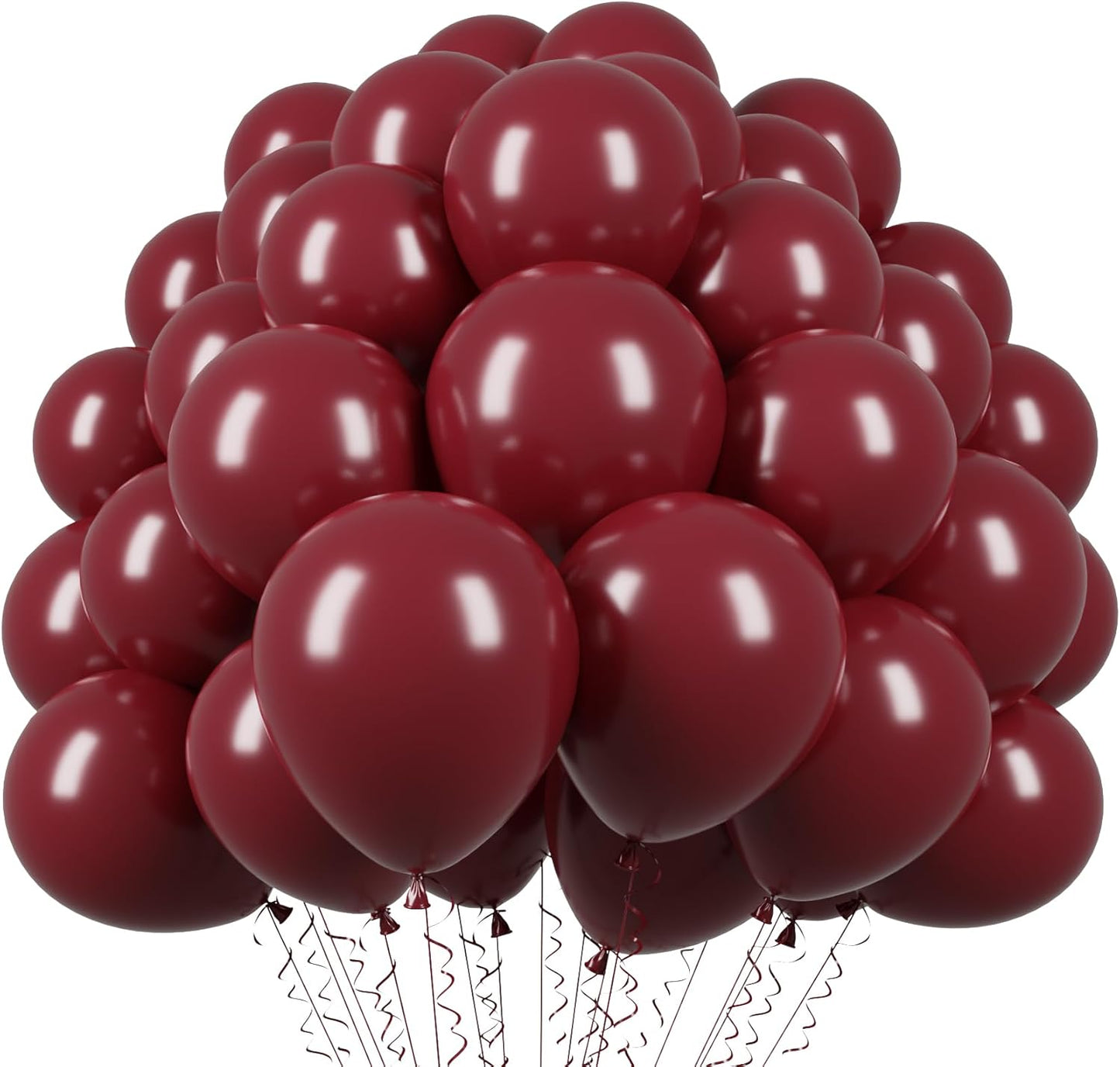 Voircoloria Burgundy Balloons - 110pcs 12-Inch Maroon Latex for Weddings, Birthdays & Celebrations
