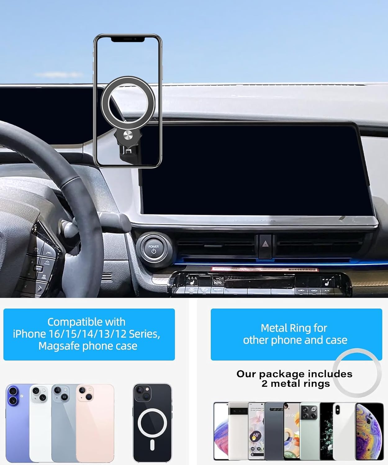 AbeeyGeomarn 2023 2024 2025 2026 12.3 Inch 360 Car Phone Holder for Toyota Prius Accessories Apply to Touch Screen
