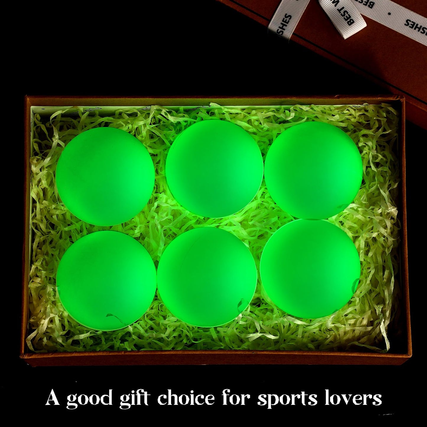 Soulchen 6 Pack Glow in The Dark Lacrosse Ball Official Size Night Practice Training Sport Ball for Indoor Outdoor Sports Gifts (Green)