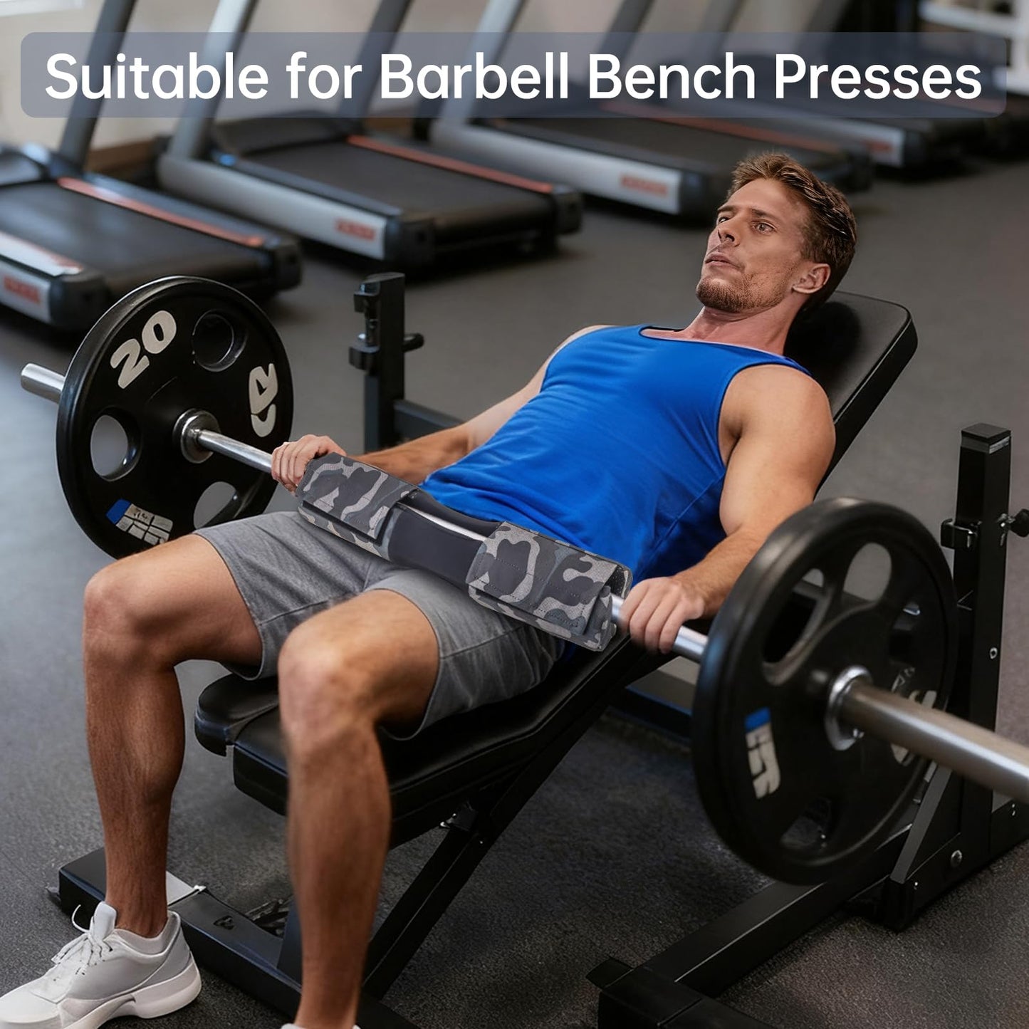 Tobefore Barbell Pad for Hip Thrusts & Squats - Extra Thick Non-Slip Cushion with Adjustable Strap, Fits Olympic/Standard Bars & Smith Machine