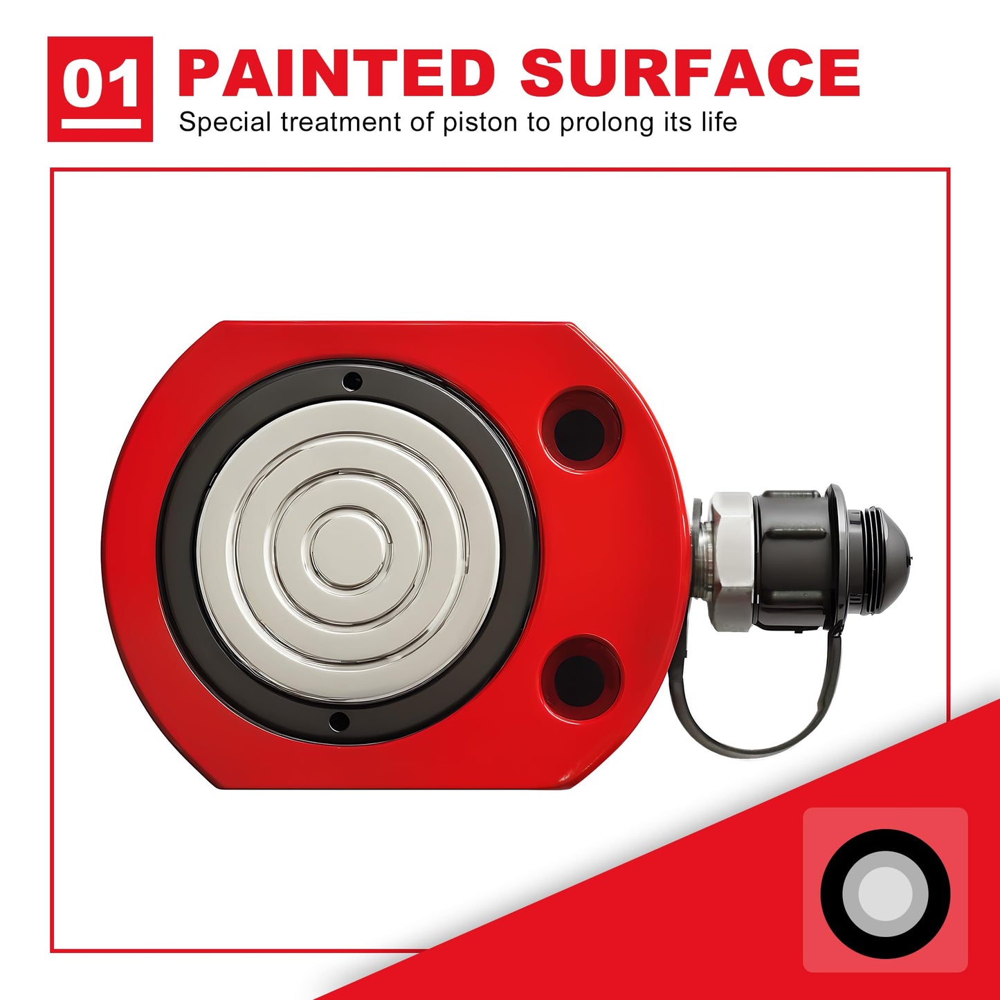 BIG RED ATRB2030R Torin Power Hydraulic Ram Cylinder Jack: Single-Acting Mini Jack, 2.44" Stroke for Shipbuilding, Bridge, Construction, Precision Machinery, Small Spaces - 30 Ton (60,000 lb) Capacity