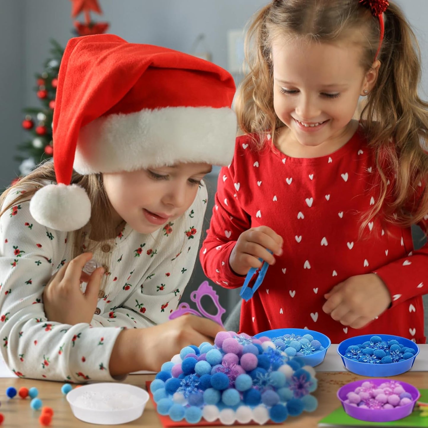 Skiennix Winter Sensory Bin - 208 Pcs Frozen Snowflake Counting & Sorting Filler for Kids