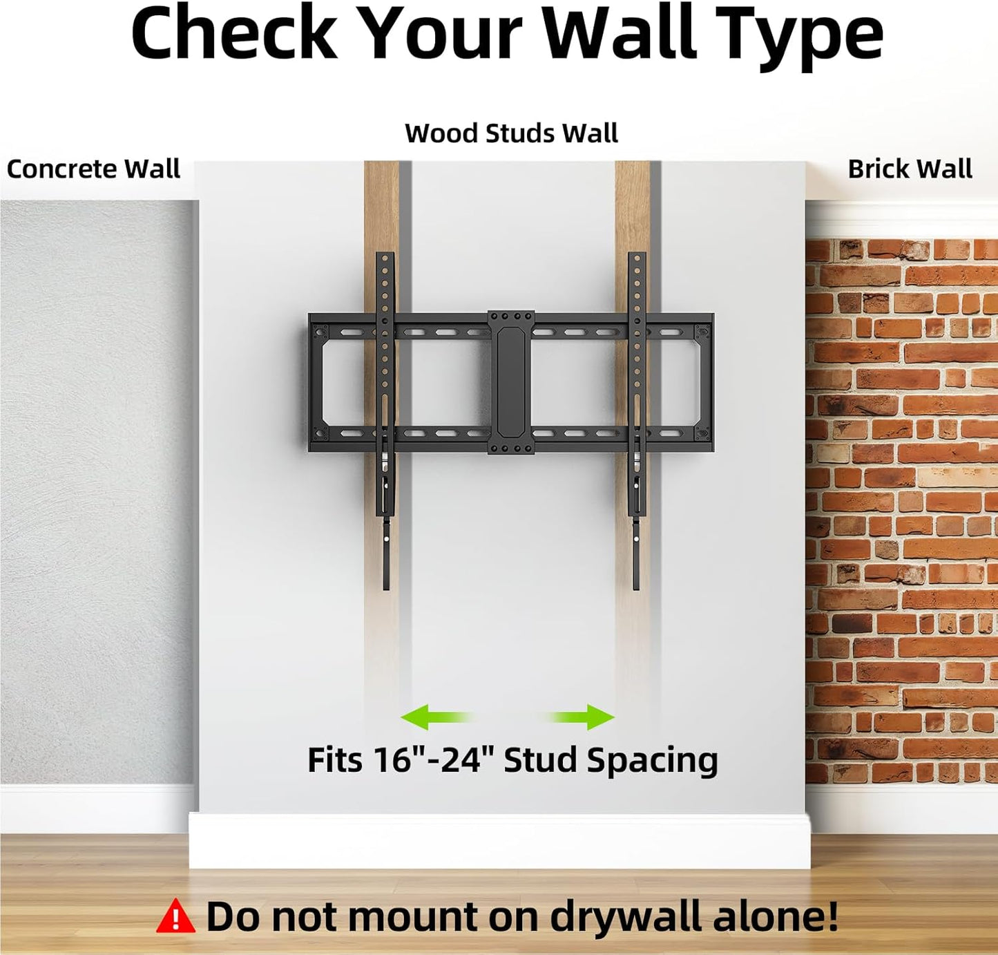 USX MOUNT TV Wall Mount - Low Profile Design for 42-95 Inch Flat Screen TVs | Holds Up to 132 lbs