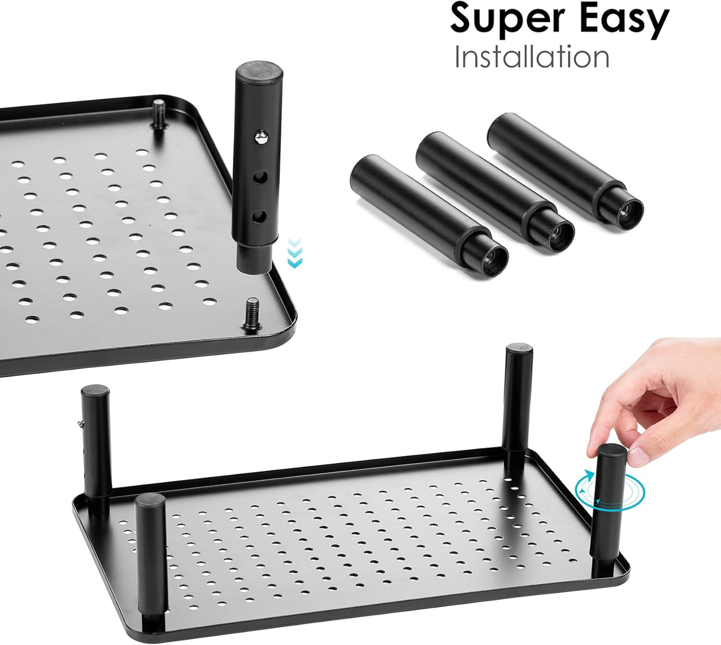 3 LOTEYIKE Monitor Riser Desktop Stand, Flat Screen TV Monitor Stand Riser, Sturdy Metal Laptop Computer Monitor Stand