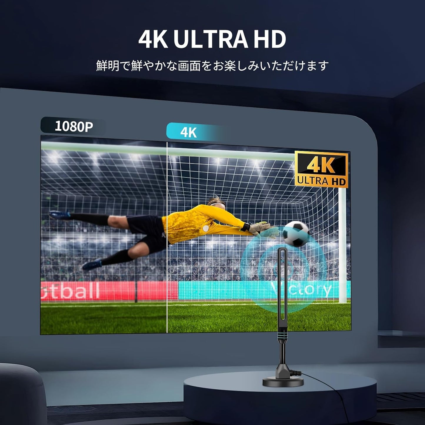 Misswowo Indoor & Outdoor TV Antenna for Smart TV, Latest Ring-Shaped Design Receive More Local Channels, Full Aluminum