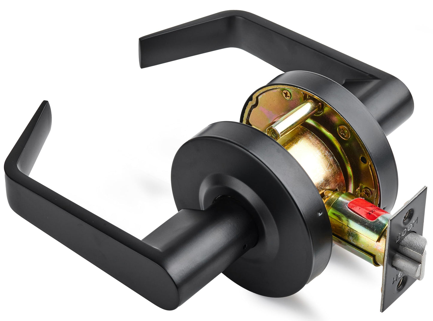 Boomerang Heavy-Duty Passage/Closet Function Commercial Lever Door Lock, ADA & Grade 2 Industrial Door Handle, Cylindrical Lever, Non-Handed, Matte Black (US19)
