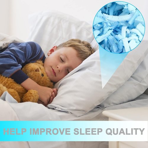 DR.DUDU Shredded Memory Foam Filling - Soft Pillow Stuffing for Bean Bags & Cushions | 5lbs, Blue