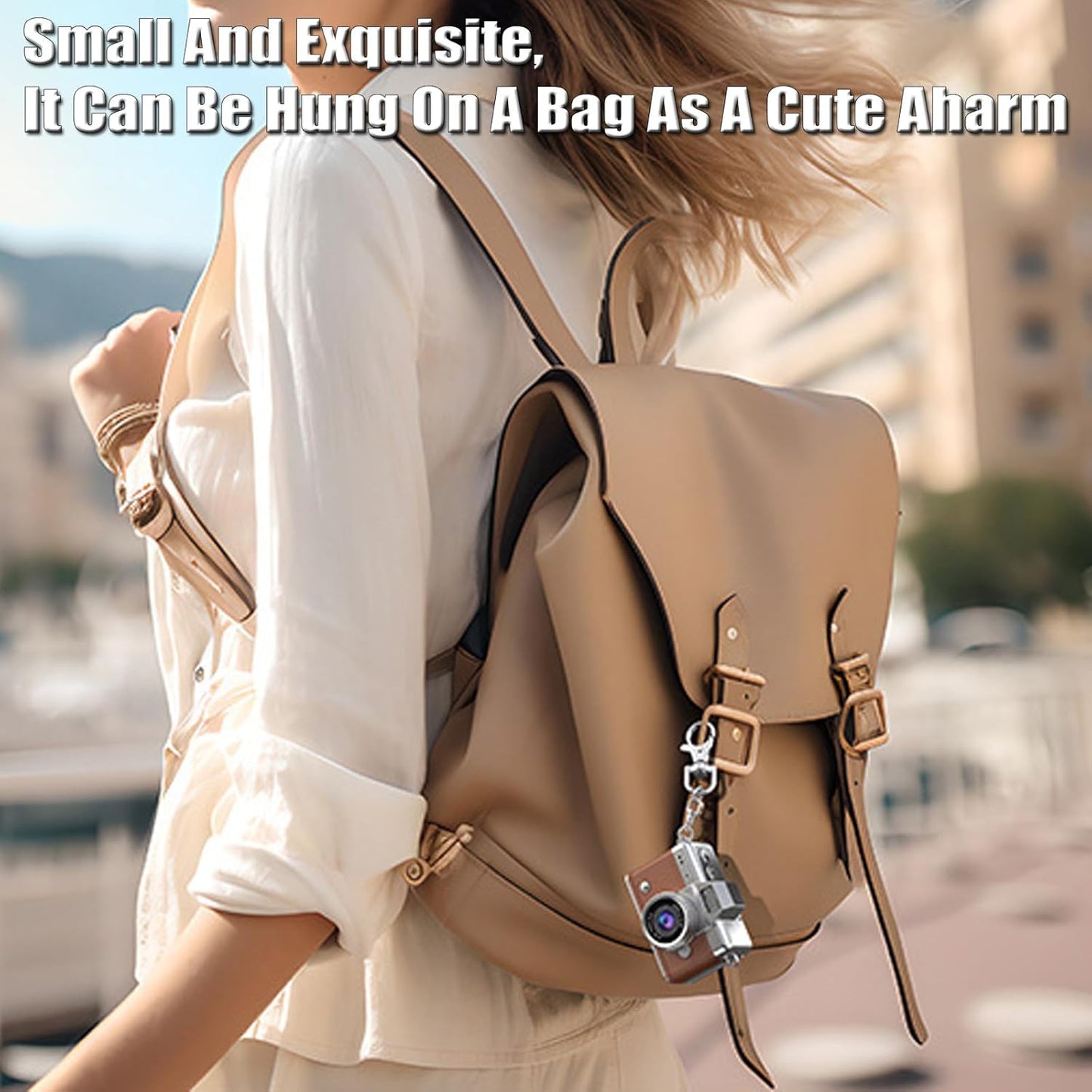 Generic 1.47" 32GB LCD Flip Screen Retro Keychain Camera, Card, Built-in Flash & Strap, Portable Camera for Travel