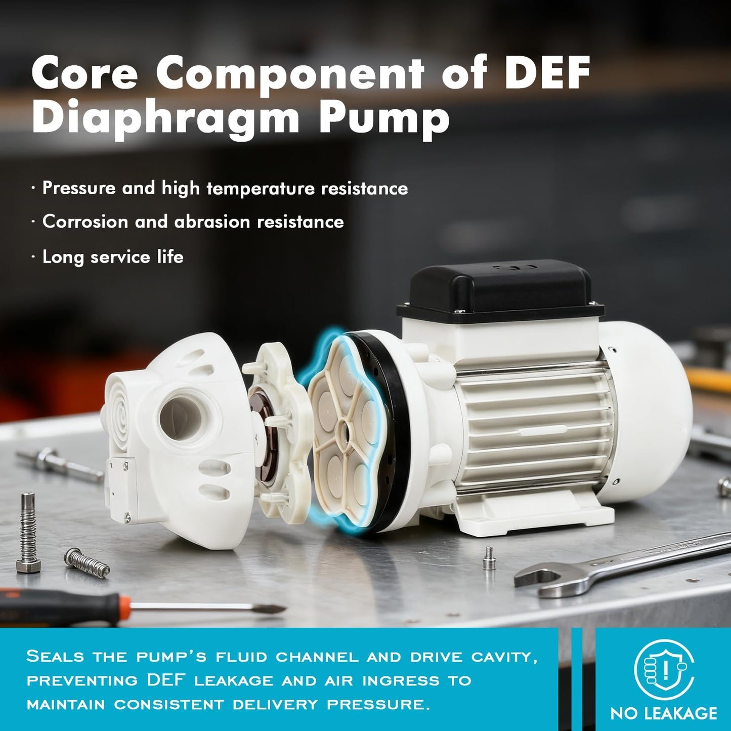 AC 110V-120V Diesel Exhaust Fluid Transfer Pump Self-Priming Electric Diaphragm DEF Pump for Urea, Oil, Water & Irrigation.Diaphragm Pumps with 400W, 10.6 GPM, 36ft Lift（White）
