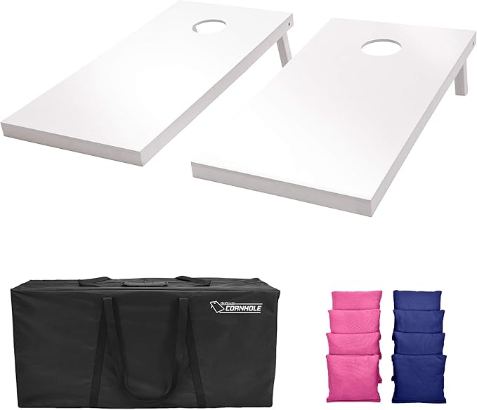 GoSports 4 ft x 2 ft Regulation Size Wooden Cornhole Boards Set - Includes Carrying Case and Over 100 Optional Bean Bag Colors