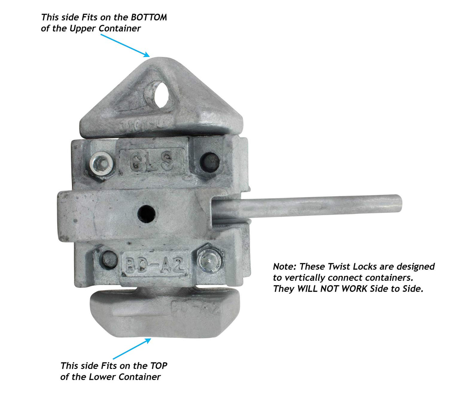 Mytee Products (8 Pack) Sea Rail Shipping Container Manual Twist Lock Left-Right Handlocking Casting Steel - No Lever Required